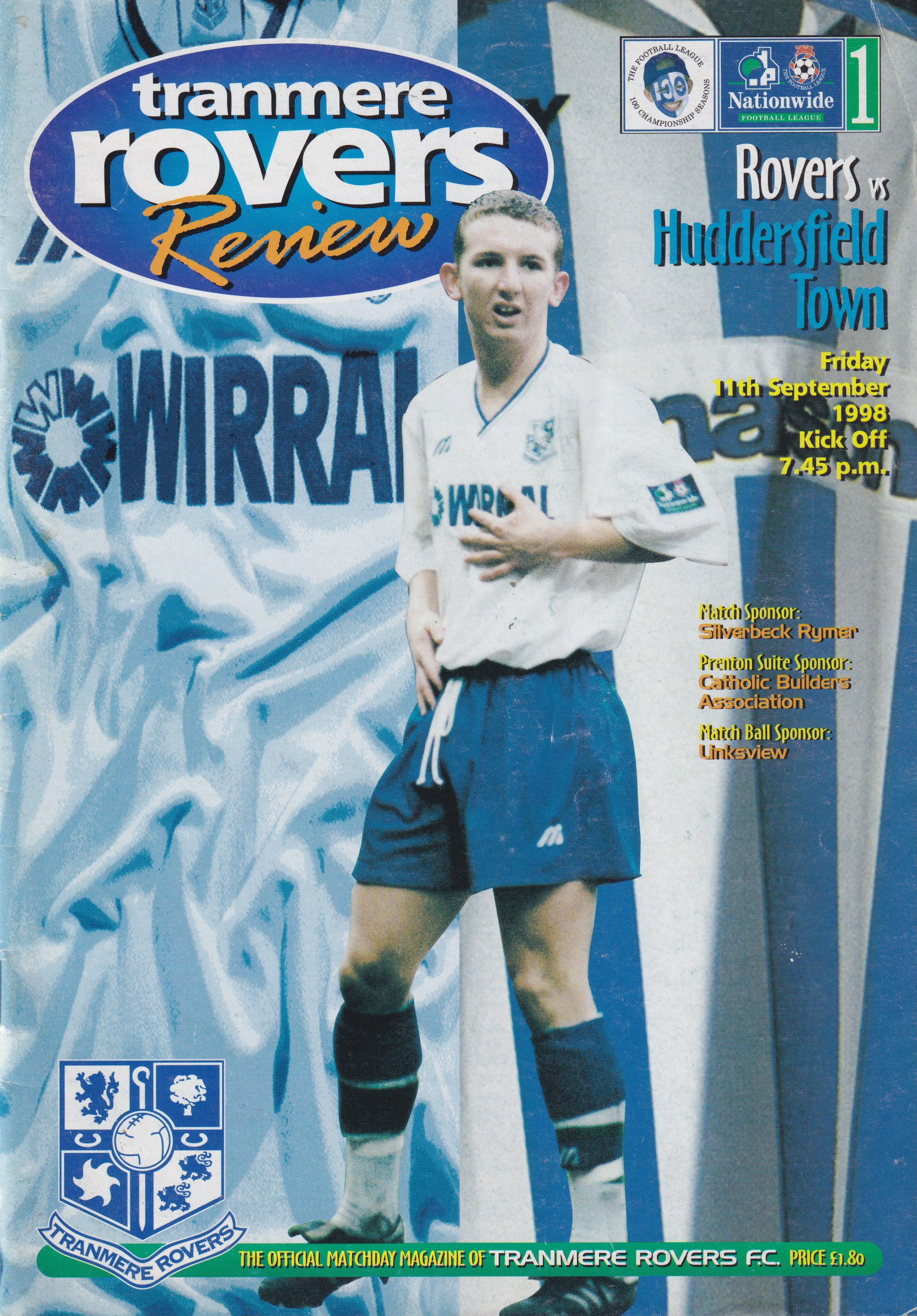 Match Programme for 11/09/1998