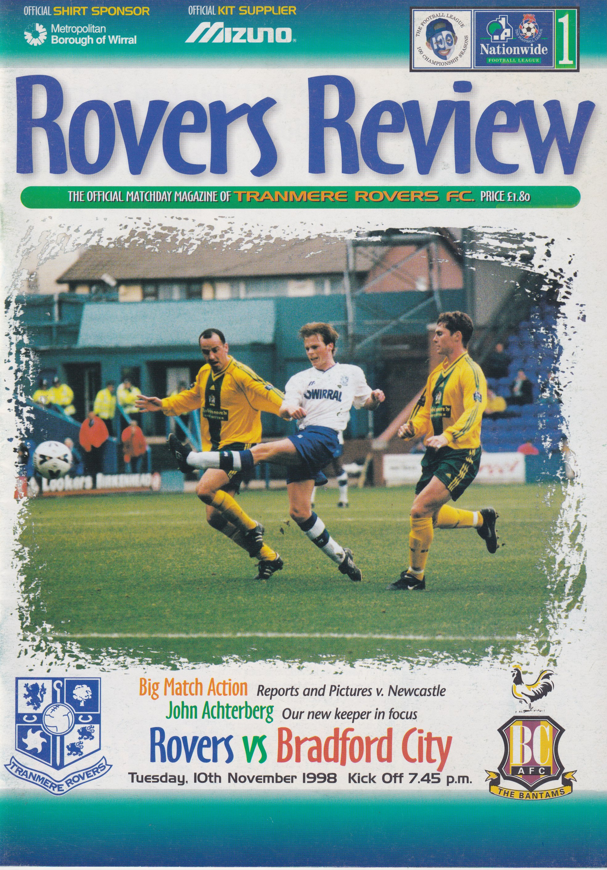 Match Programme for 10/11/1998