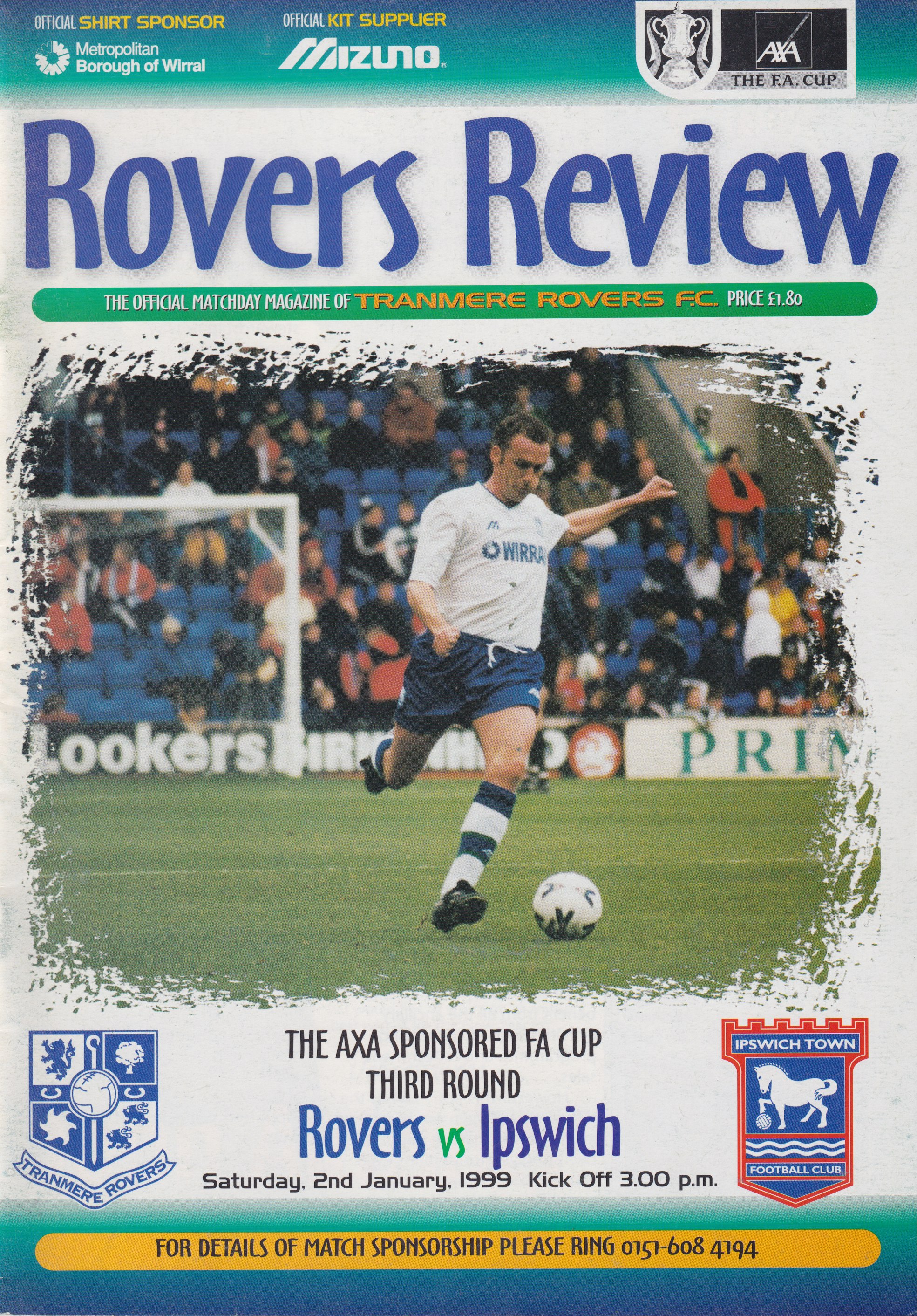 Match Programme for 02/01/1999