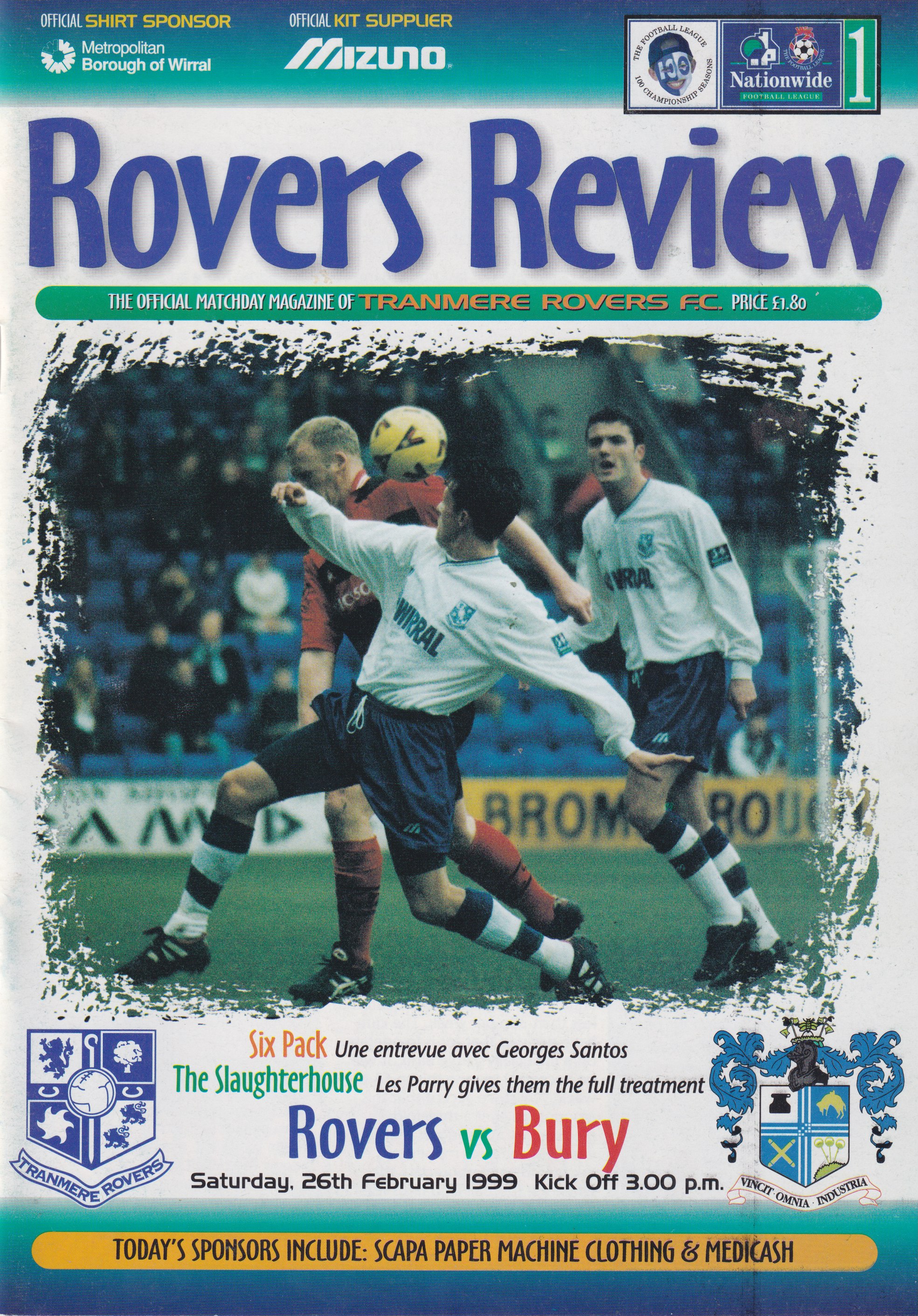 Match Programme for 27/02/1999
