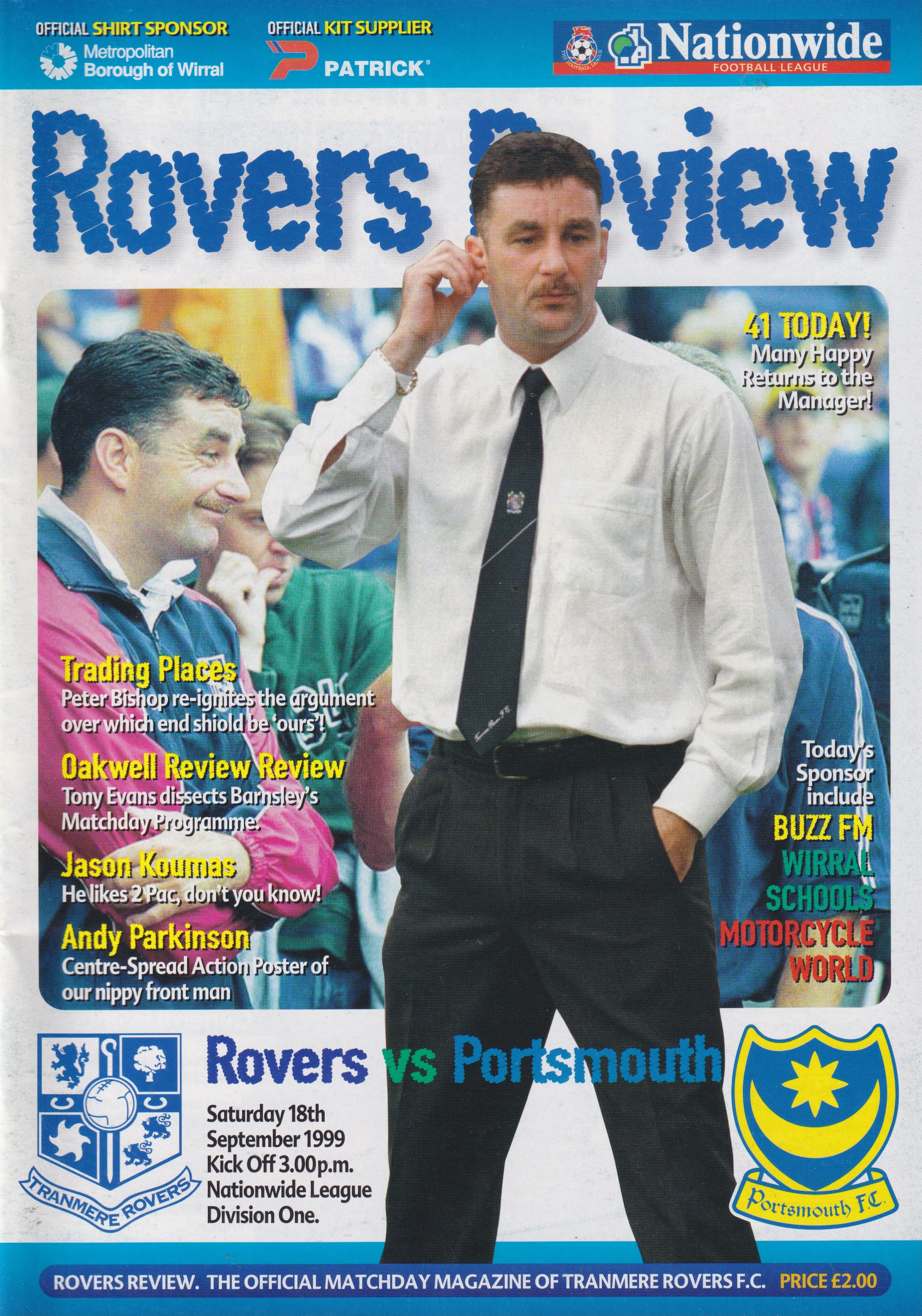 Match Programme for 18/09/1999