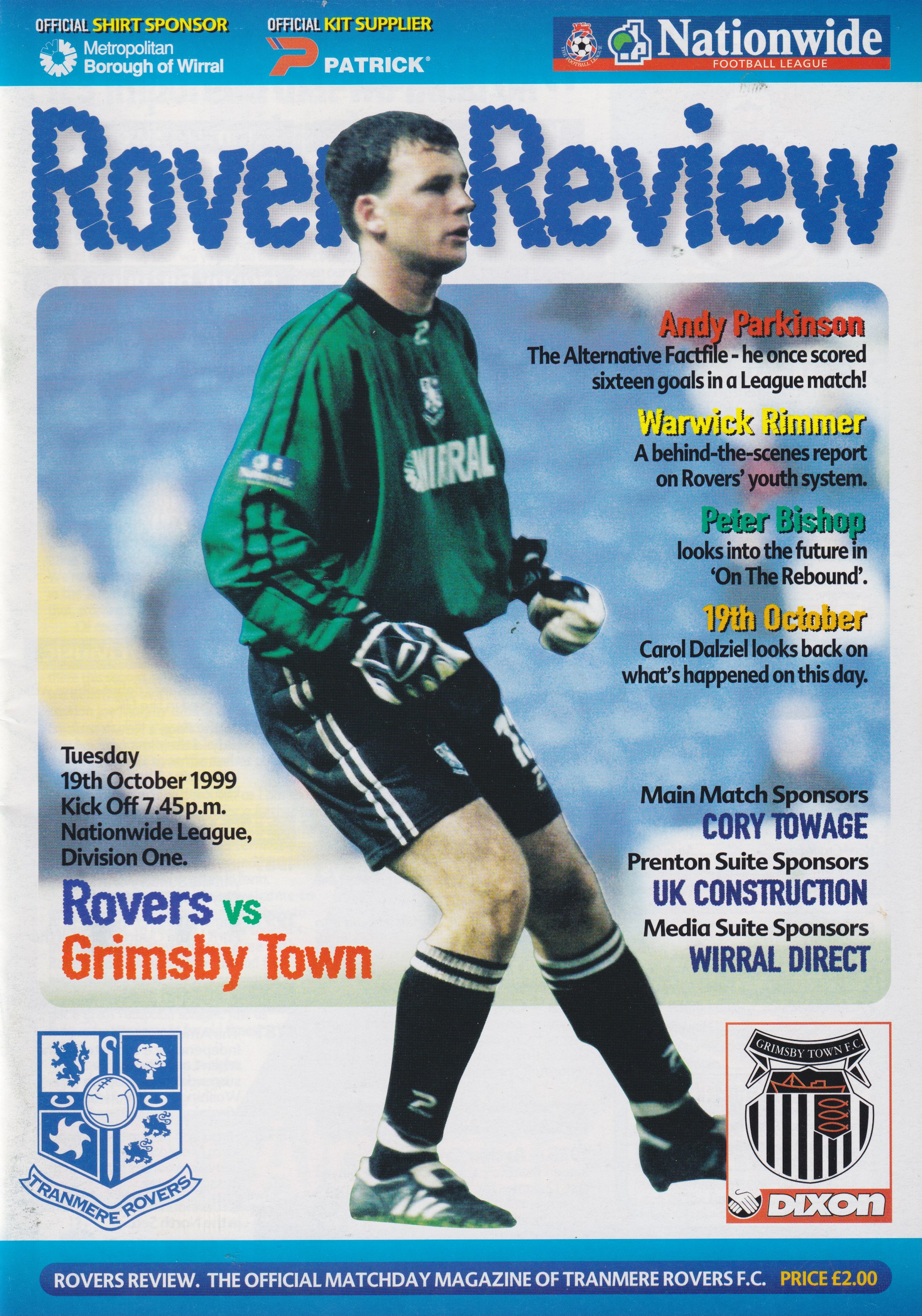 Match Programme for 19/10/1999