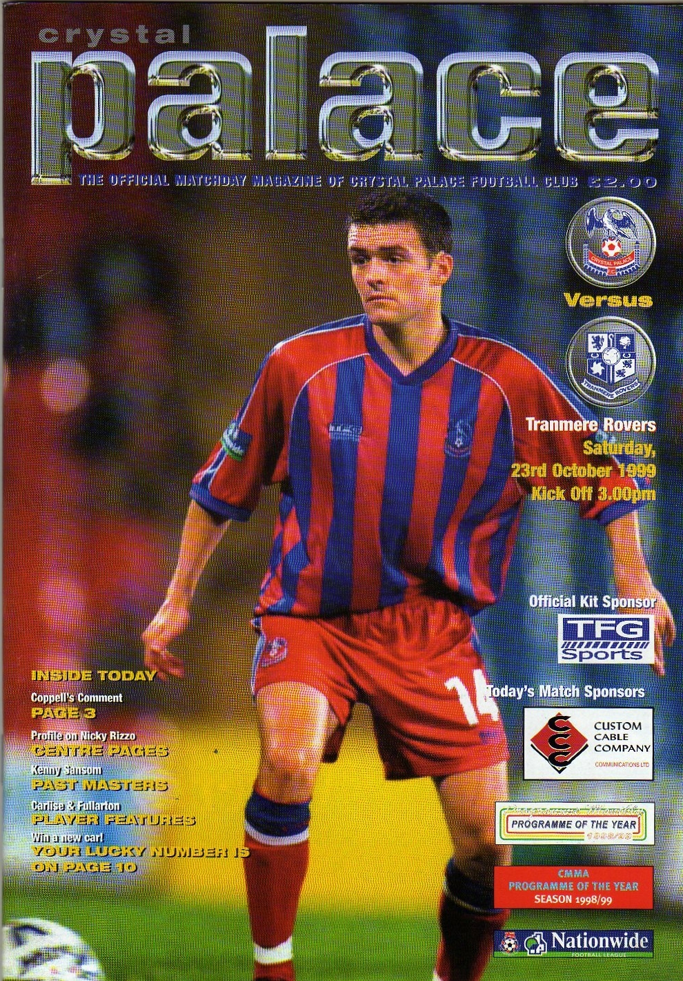 Match Programme for 23/10/1999
