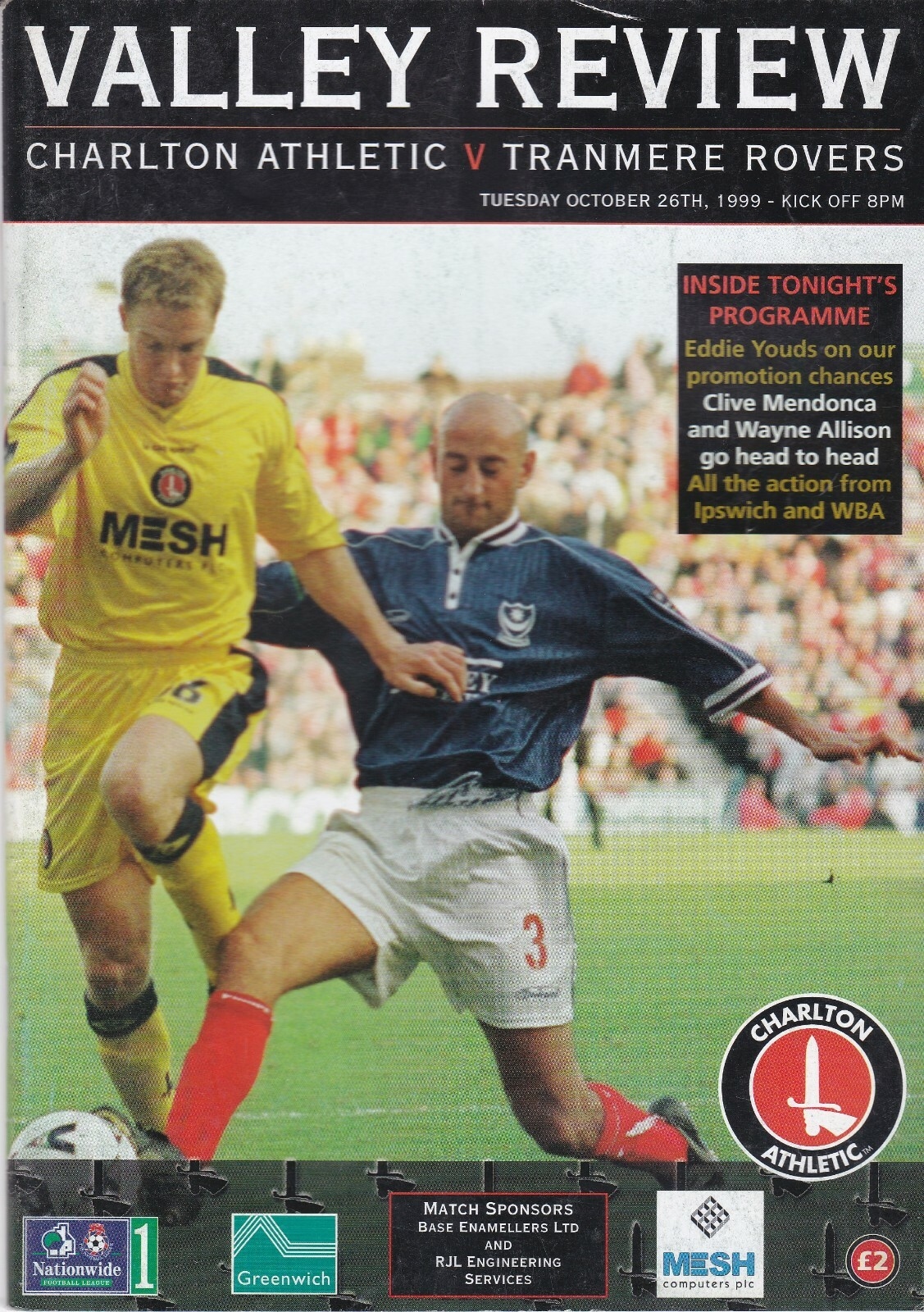 Match Programme for 26/10/1999