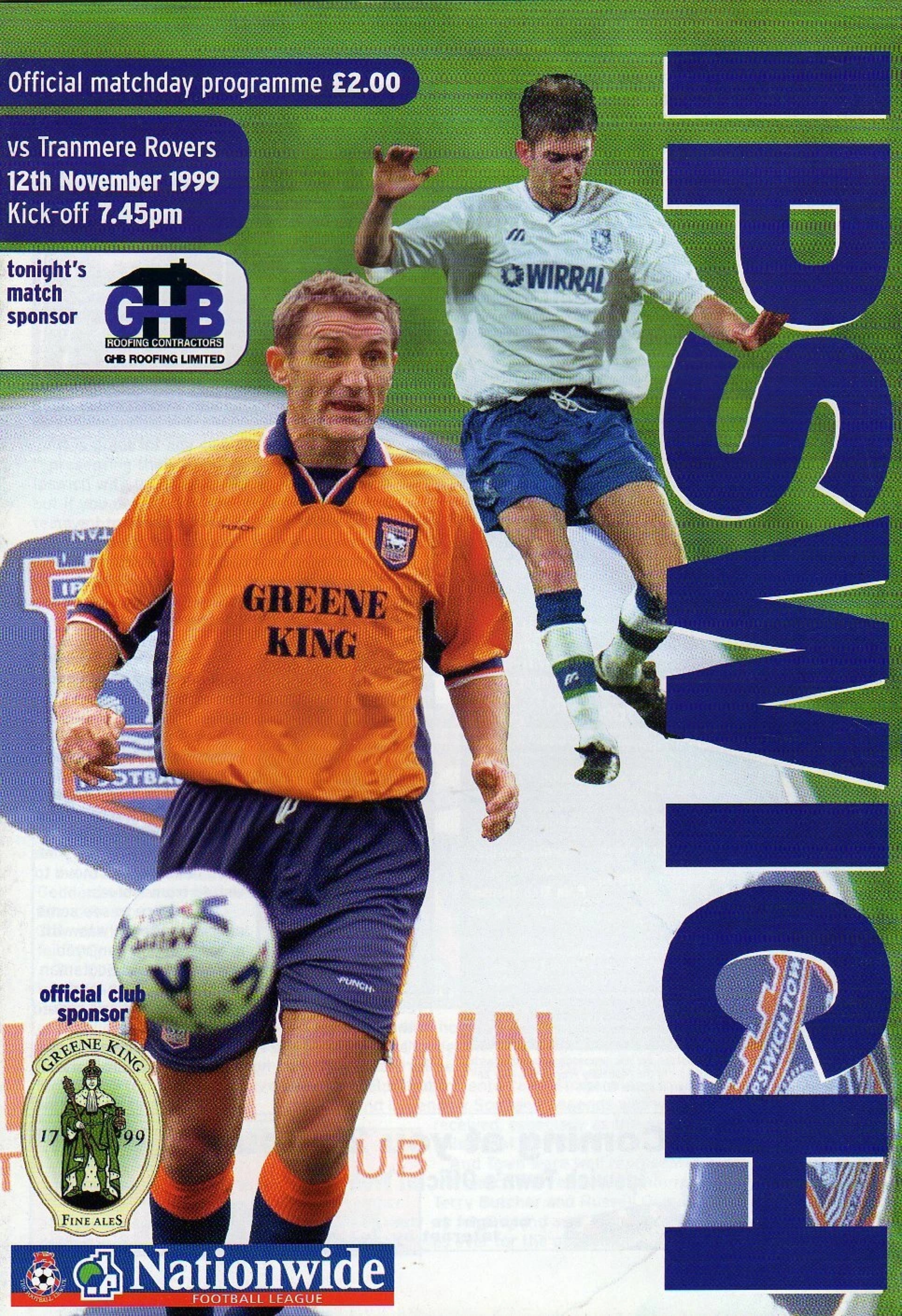 Match Programme for 12/11/1999