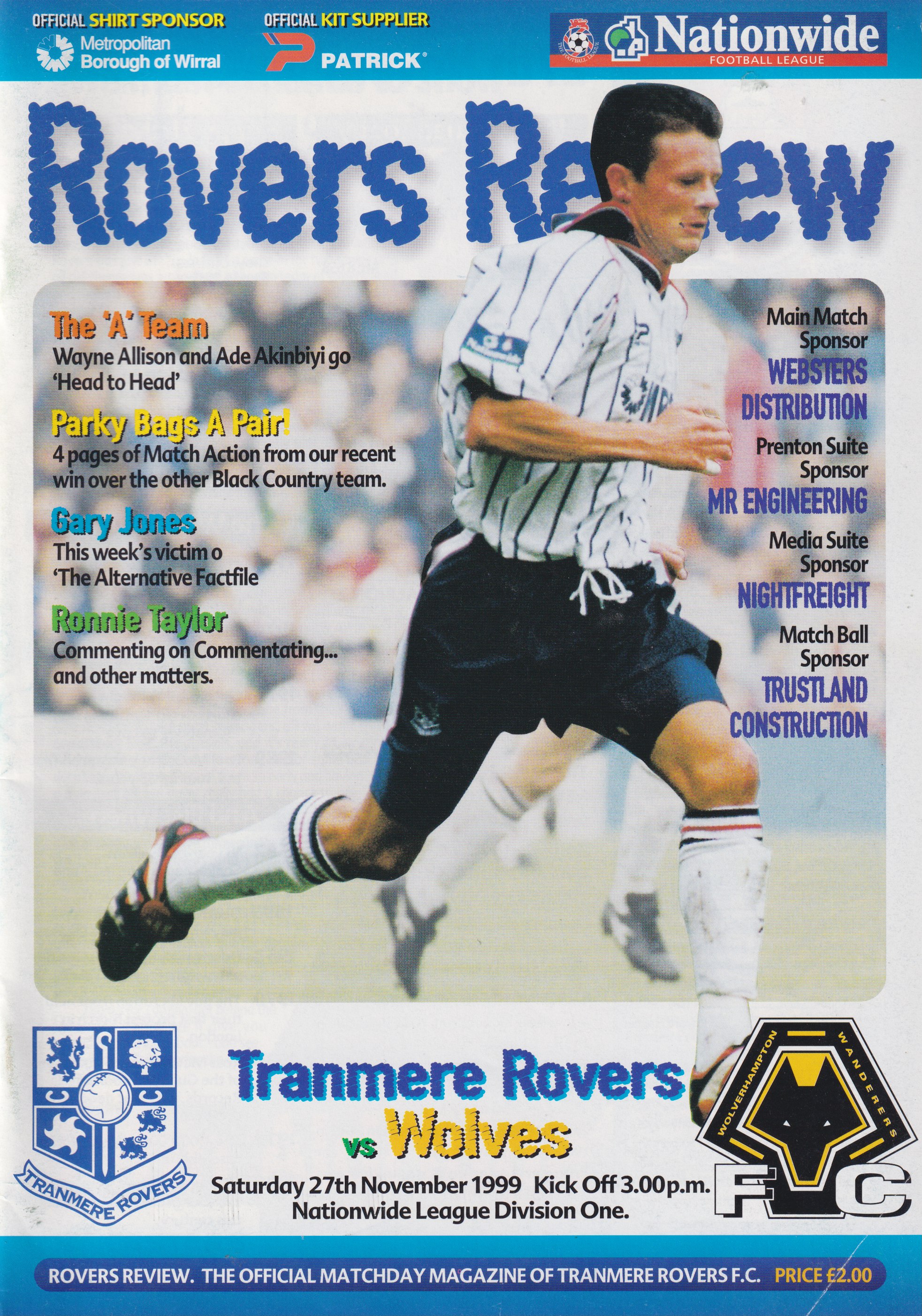 Match Programme for 27/11/1999