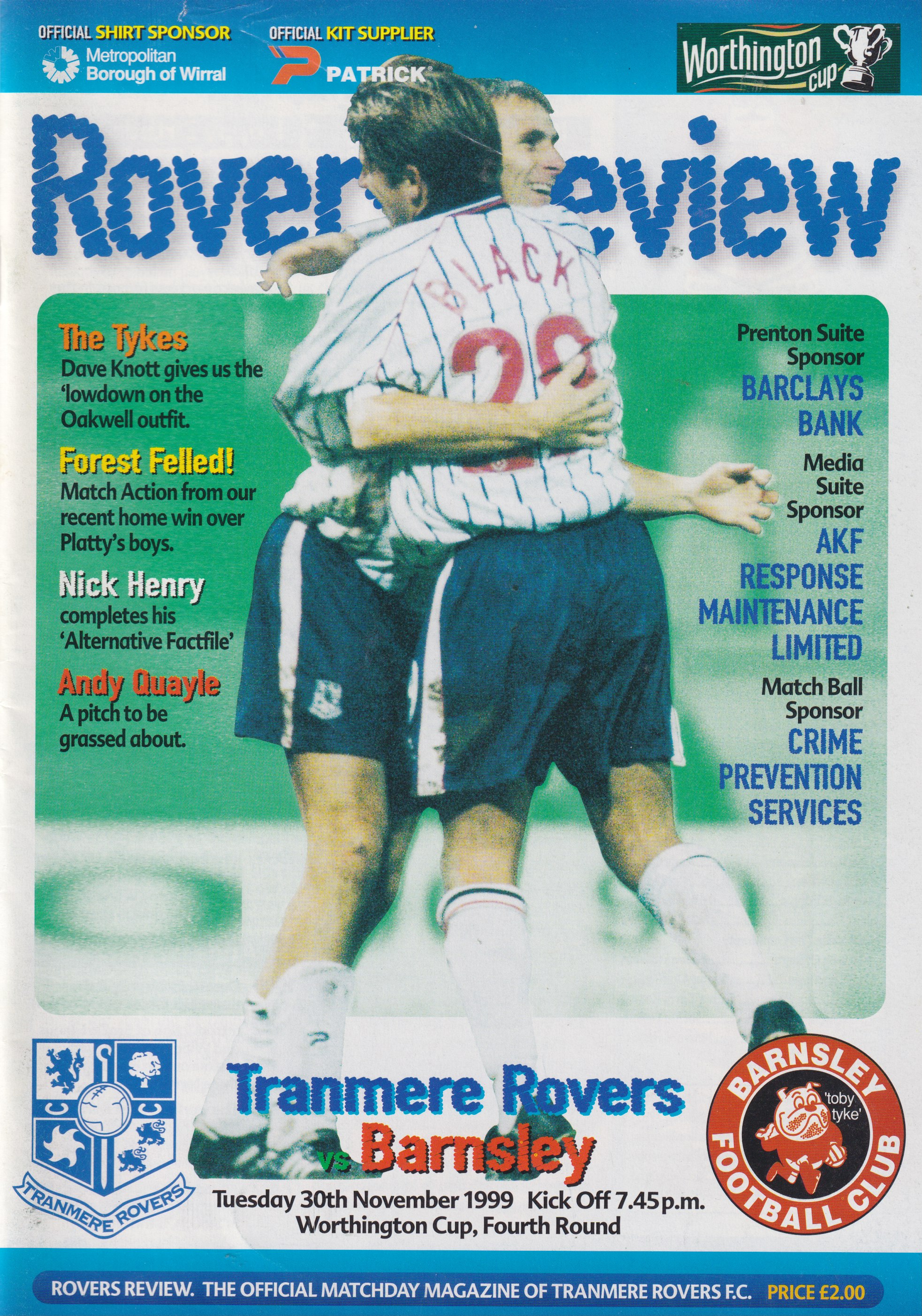 Match Programme for 30/11/1999