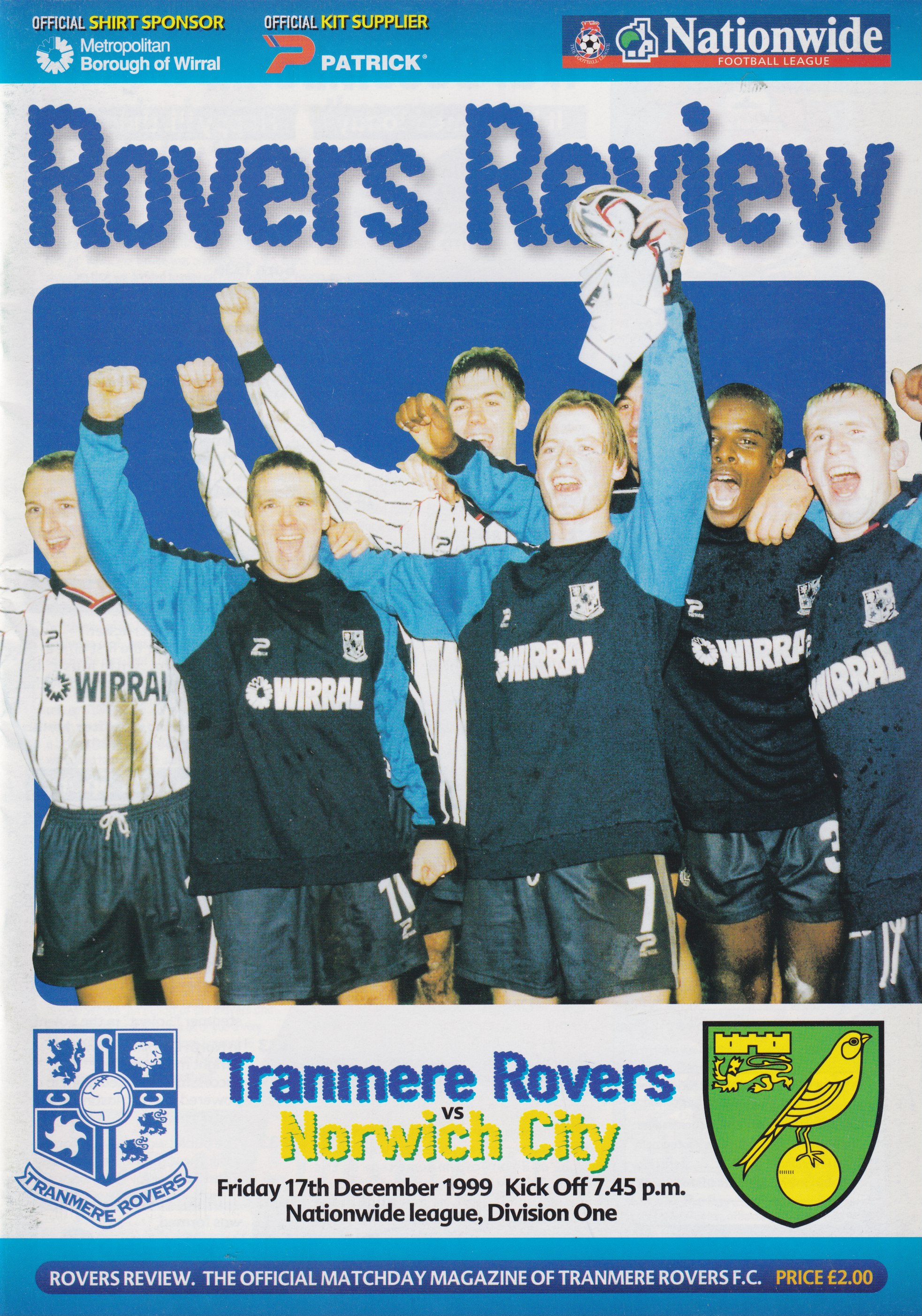 Match Programme for 17/12/1999