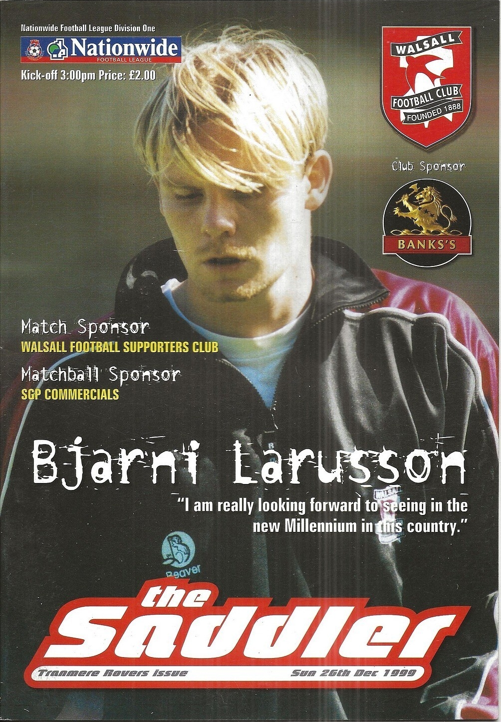 Match Programme for 26/12/1999