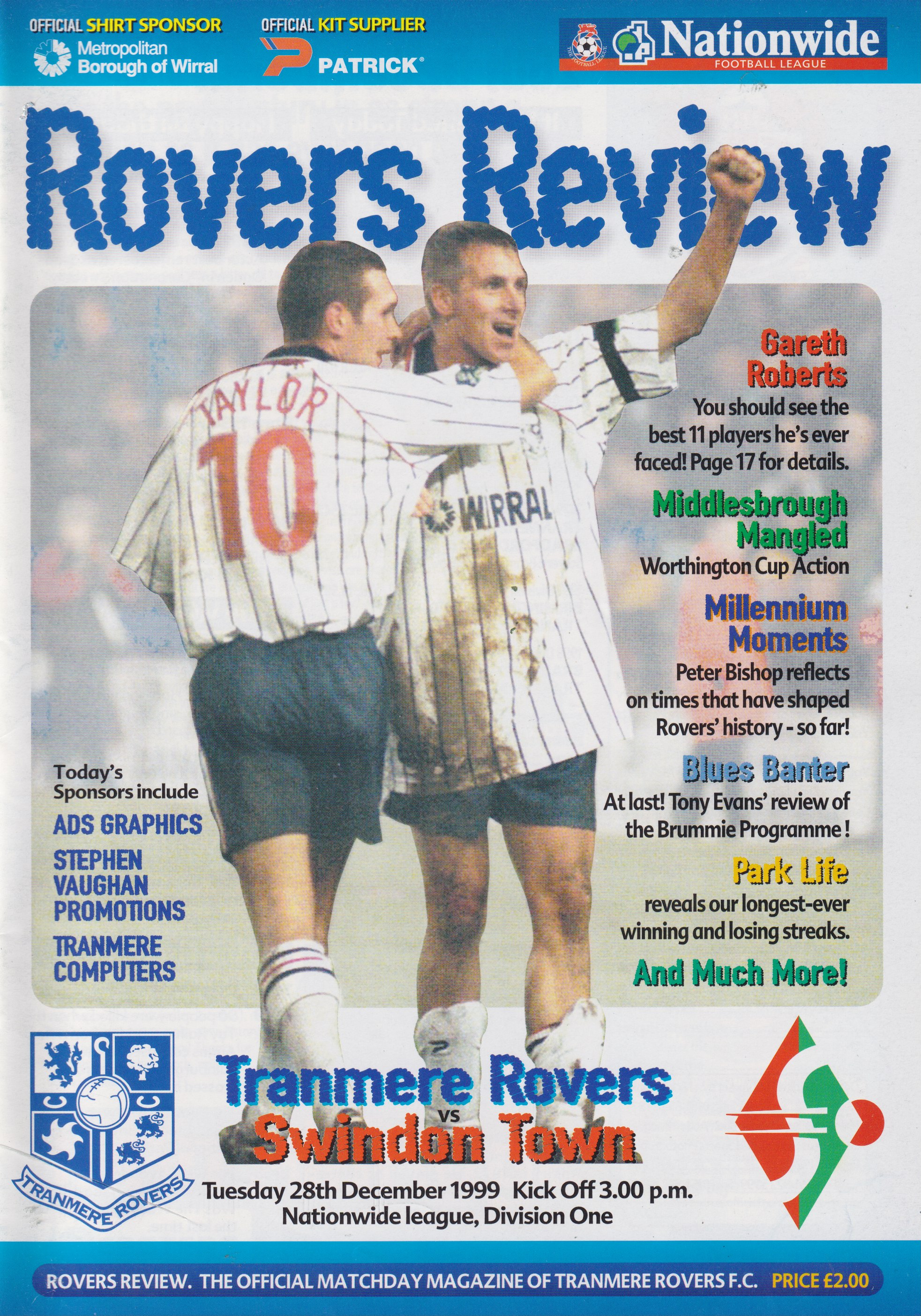 Match Programme for 28/12/1999