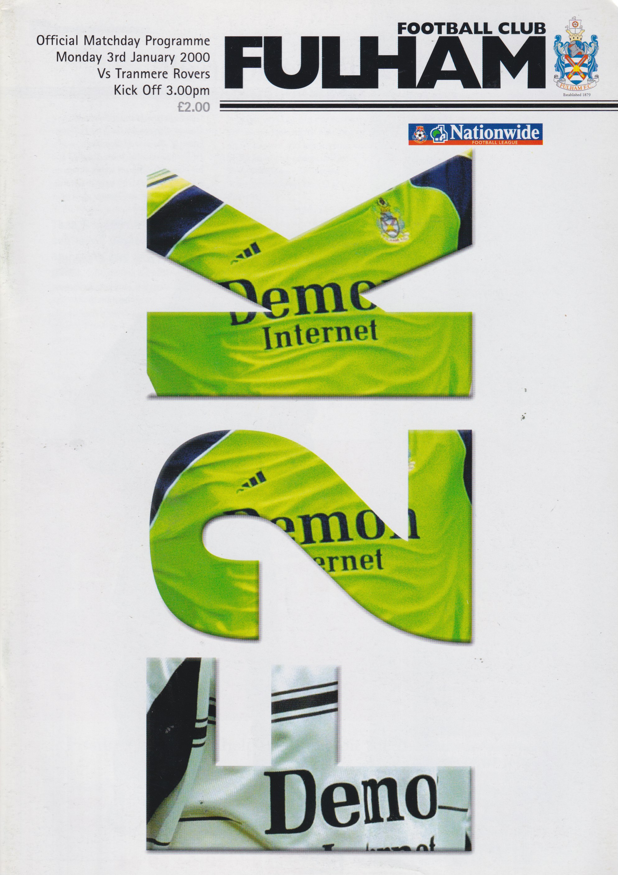 Match Programme for 03/01/2000