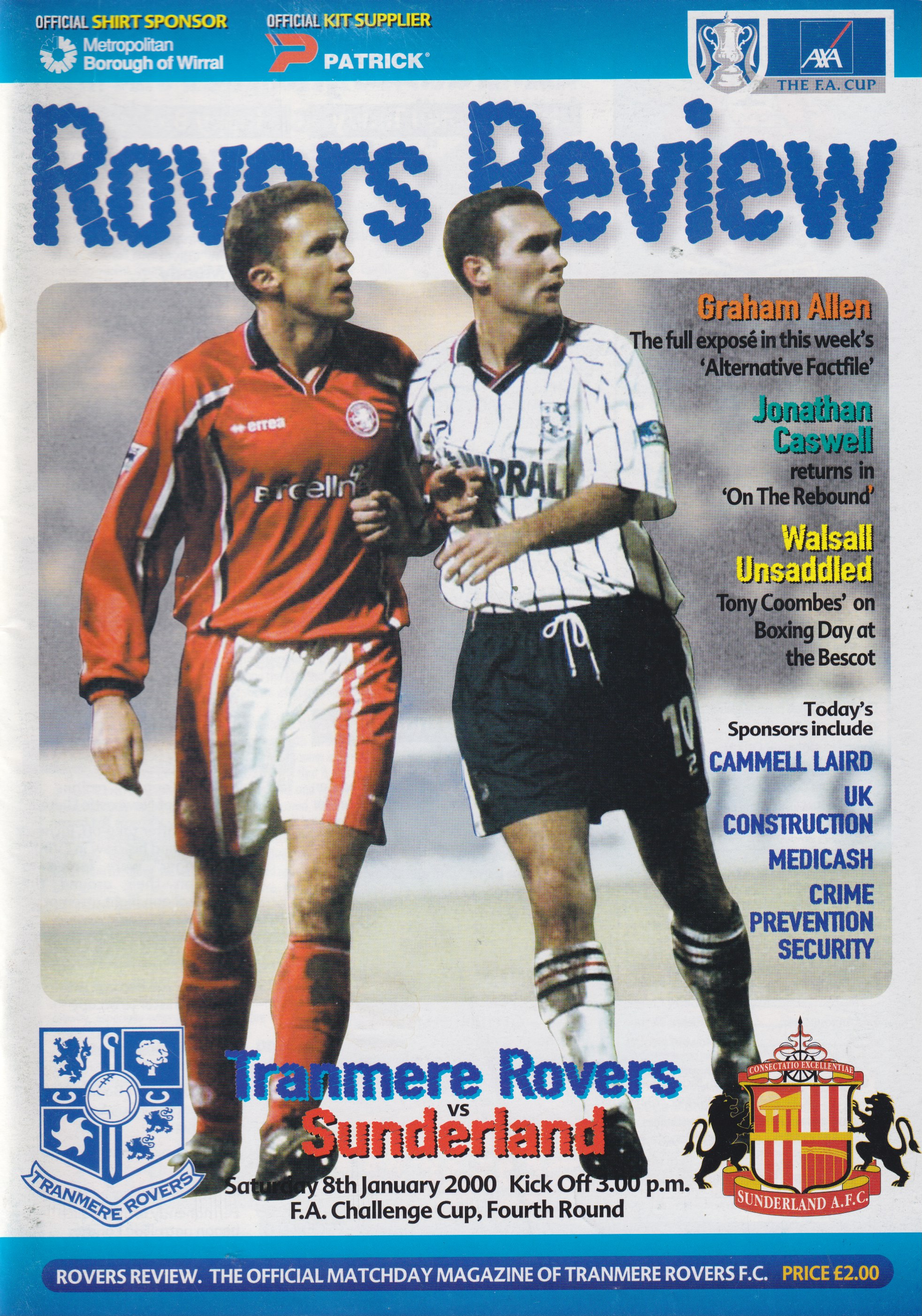 Match Programme for 08/01/2000