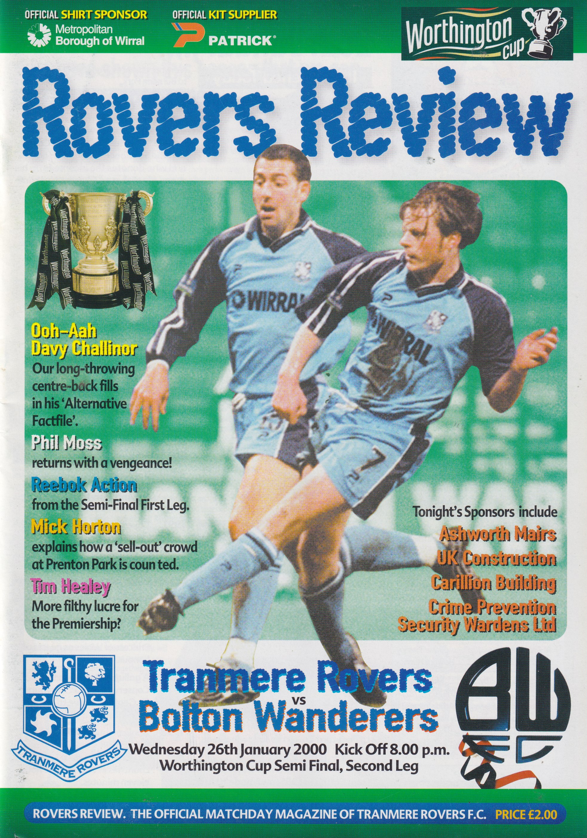 Match Programme for 26/01/2000