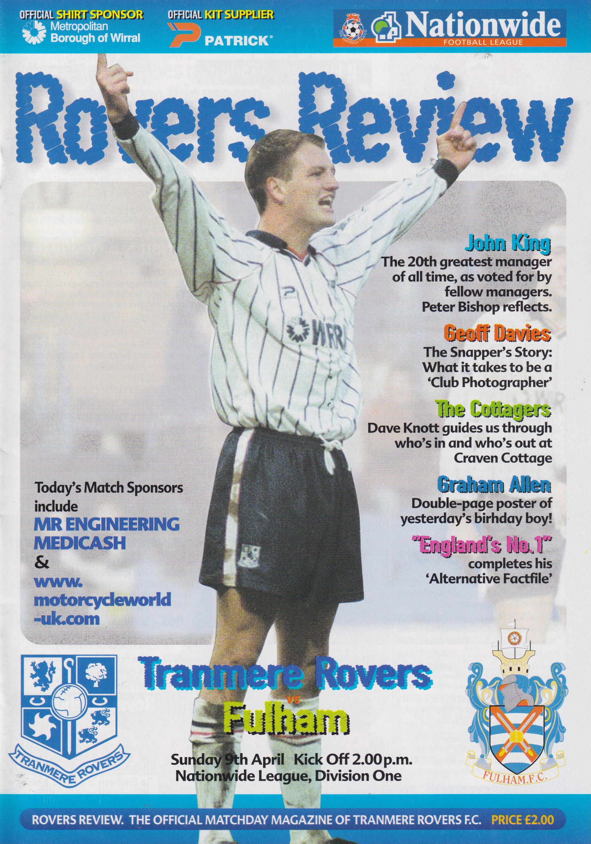 Match Programme for 09/04/2000