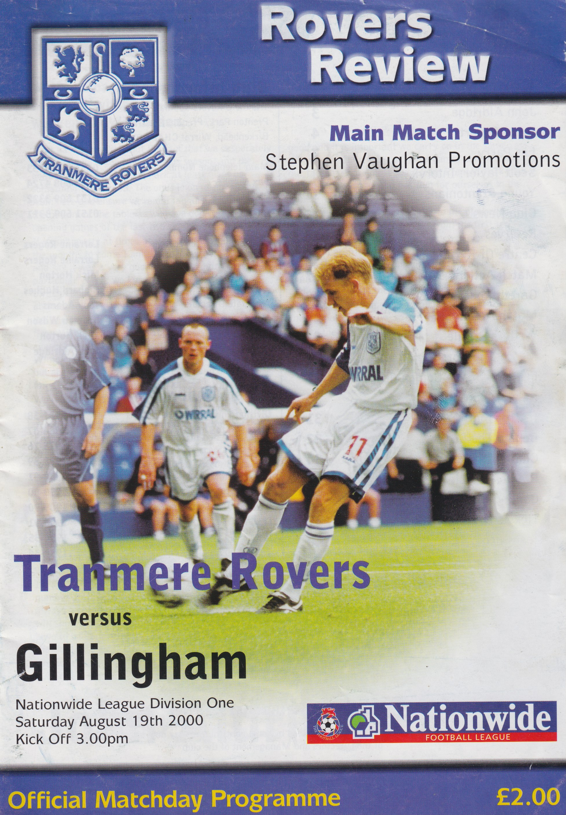 Match Programme for 19/08/2000