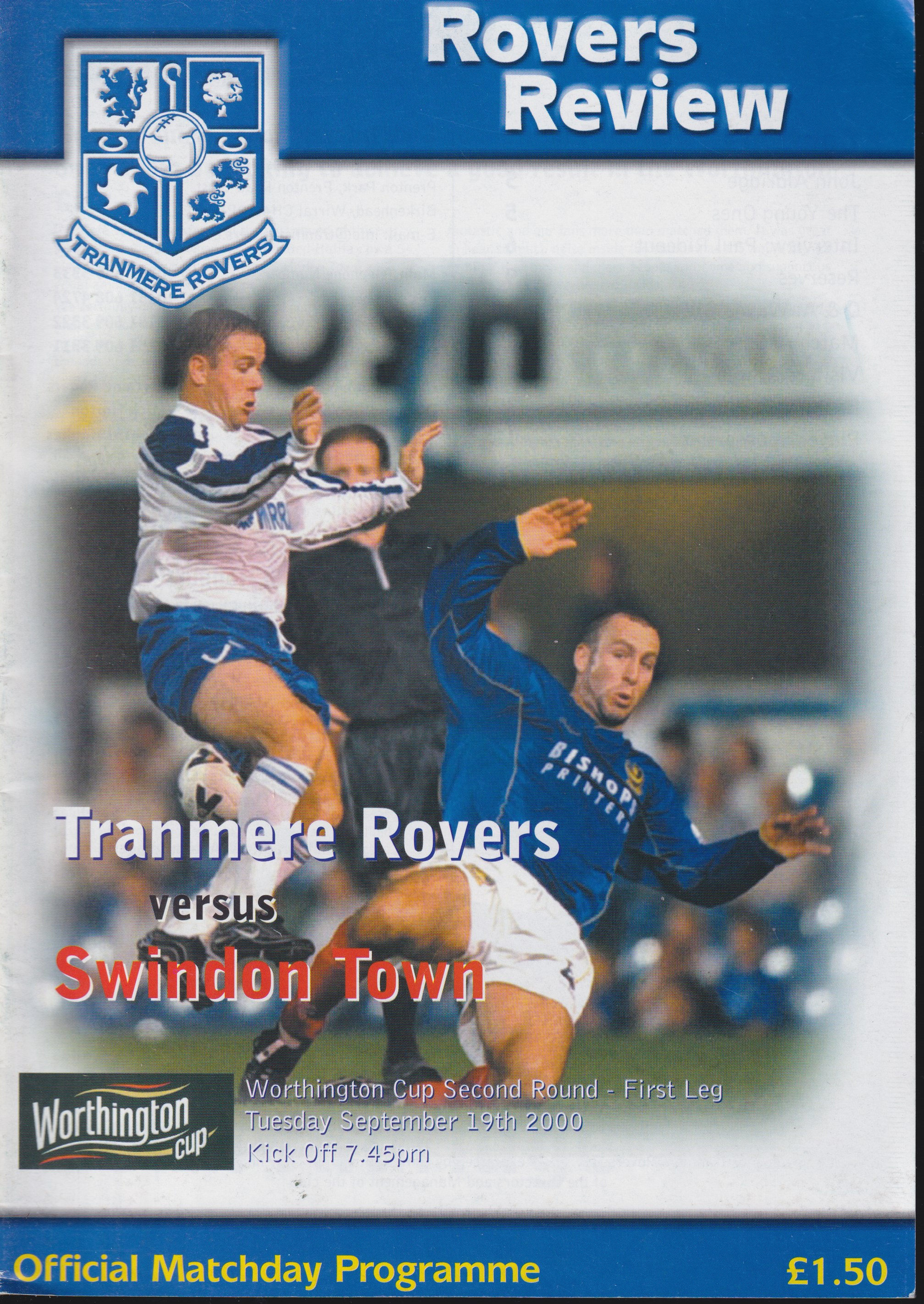 Match Programme for 19/09/2000
