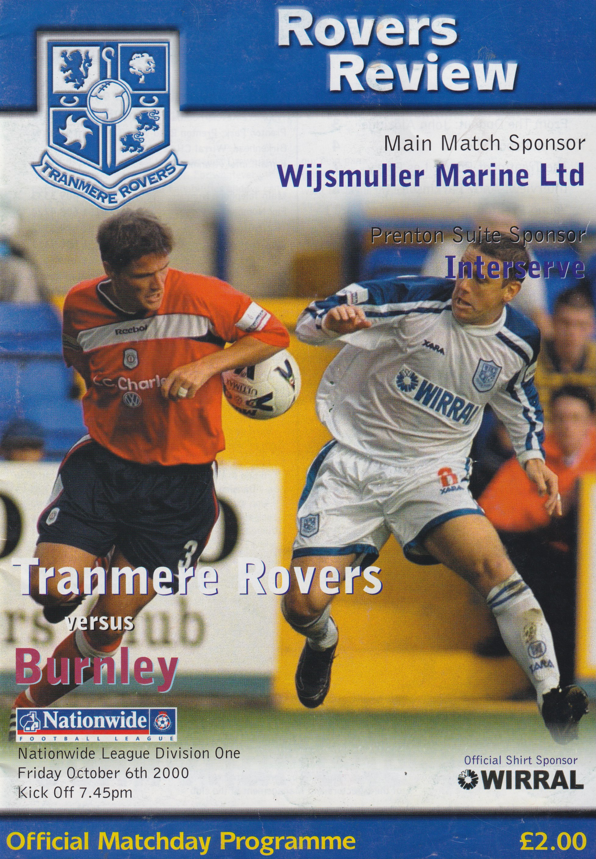 Match Programme for 06/10/2000