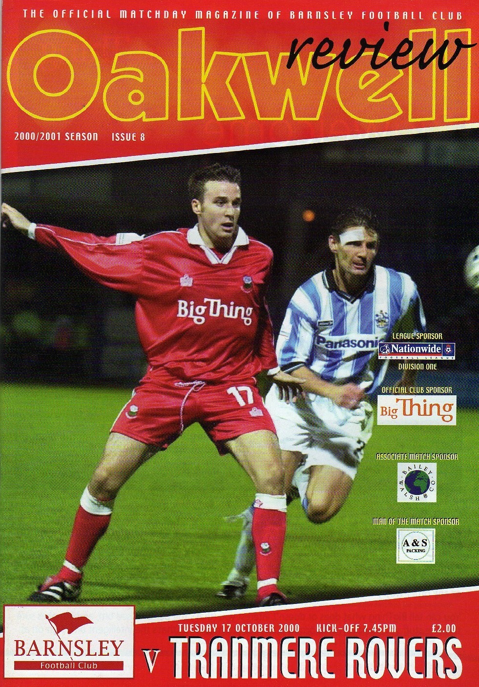 Match Programme for 17/10/2000