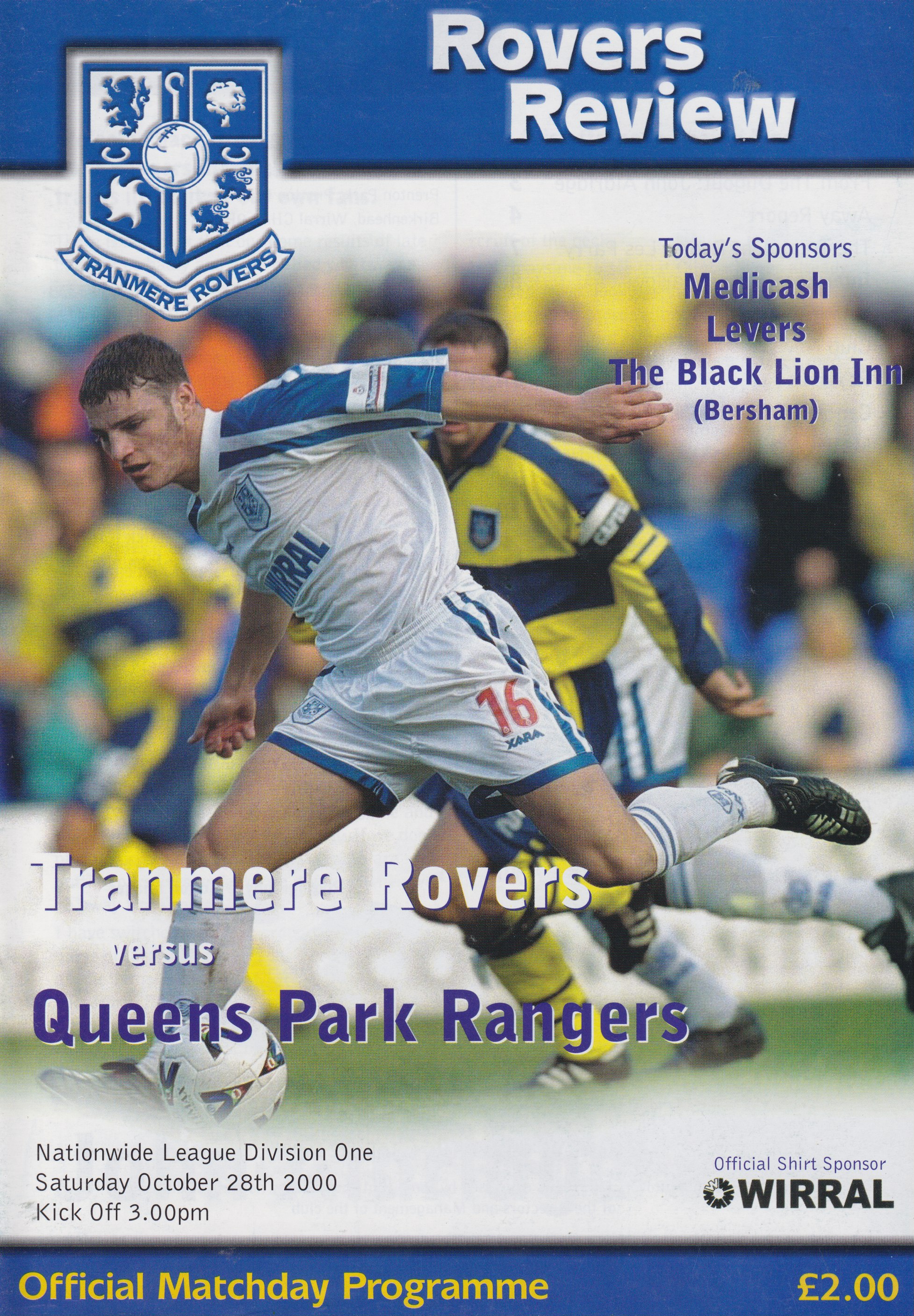 Match Programme for 28/10/2000