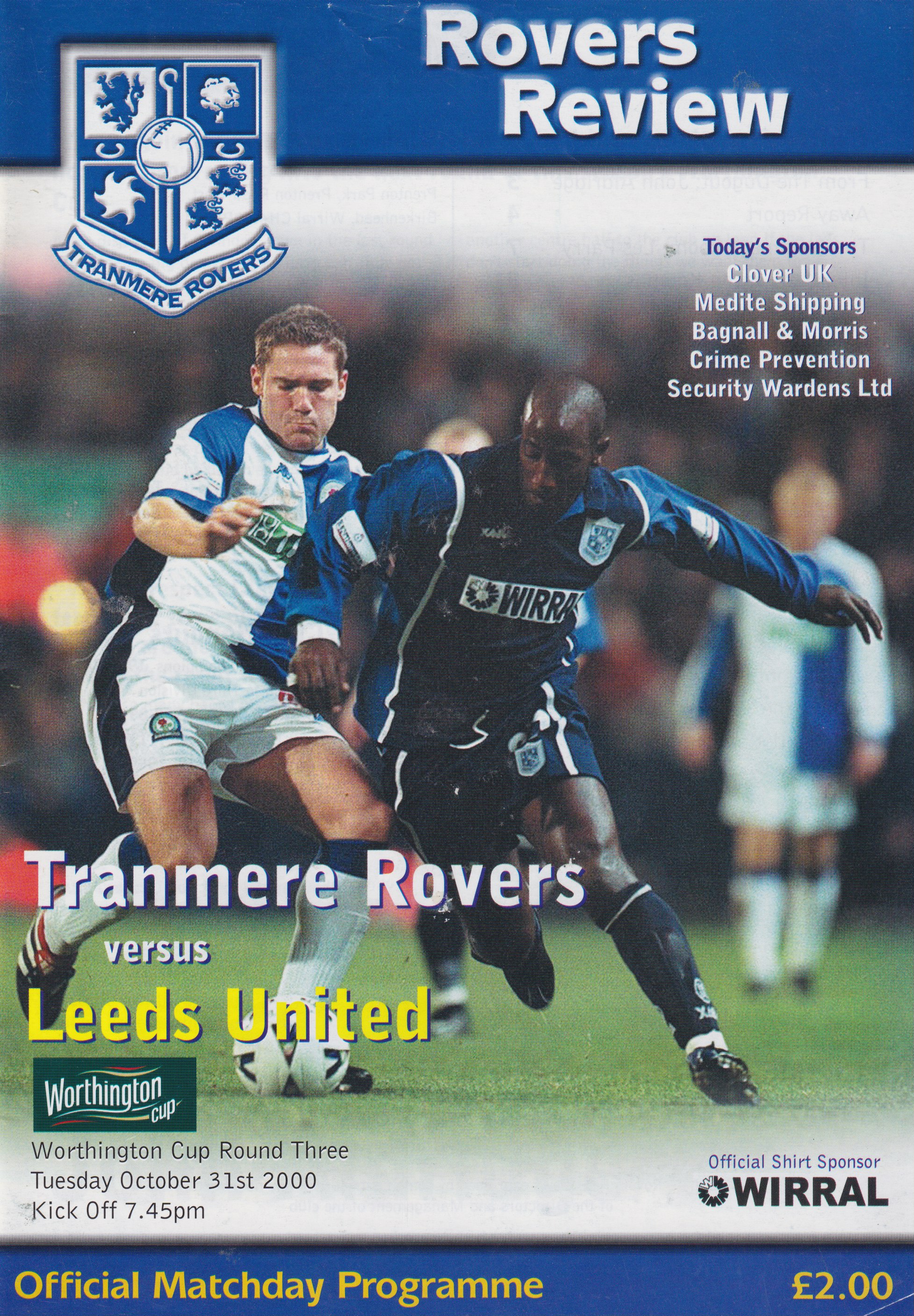 Match Programme for 31/10/2000