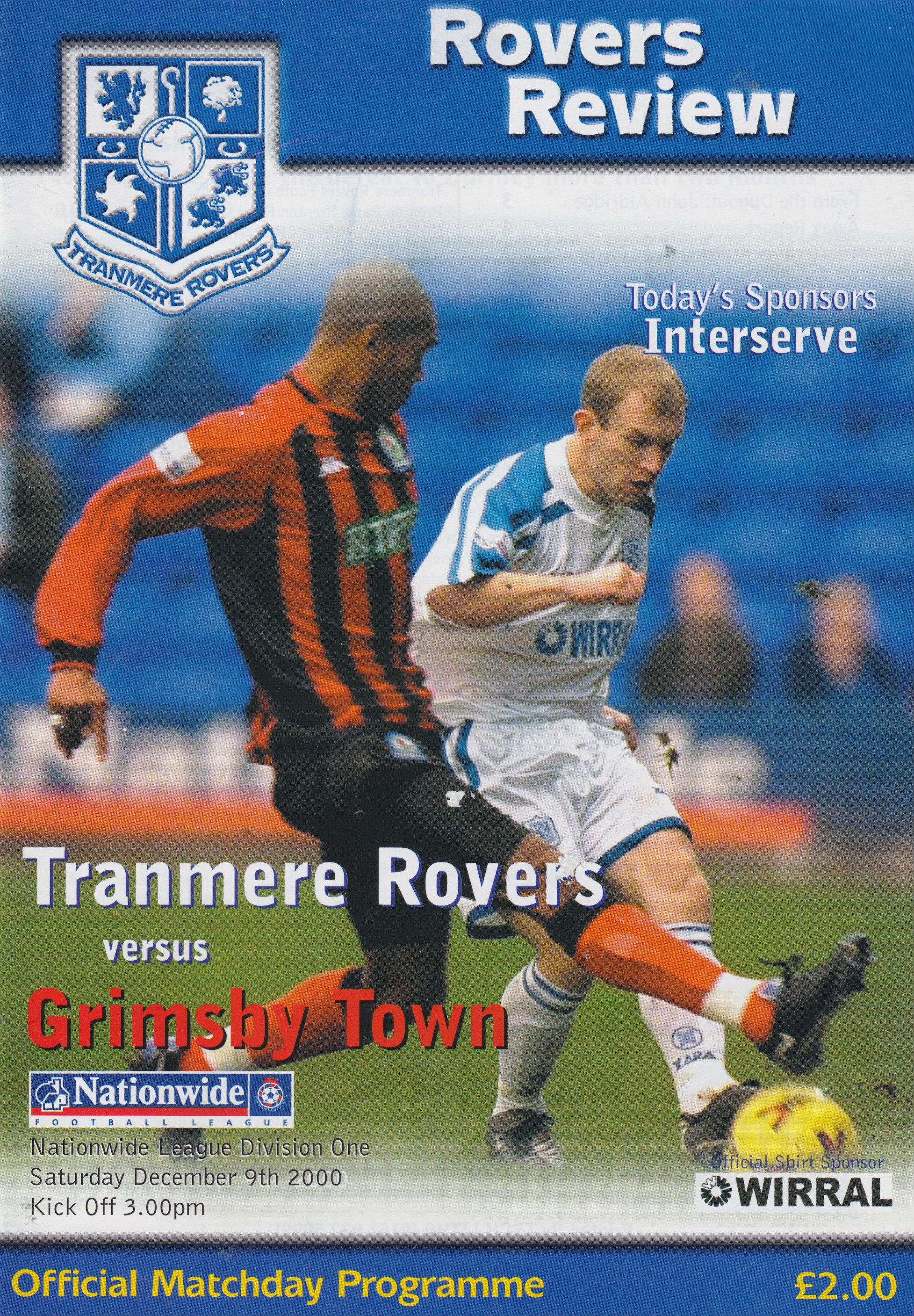 Match Programme for 09/12/2000