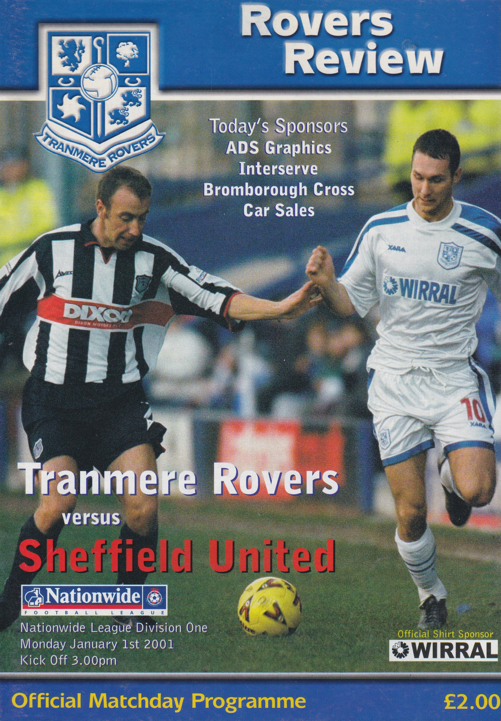 Match Programme for 01/01/2001