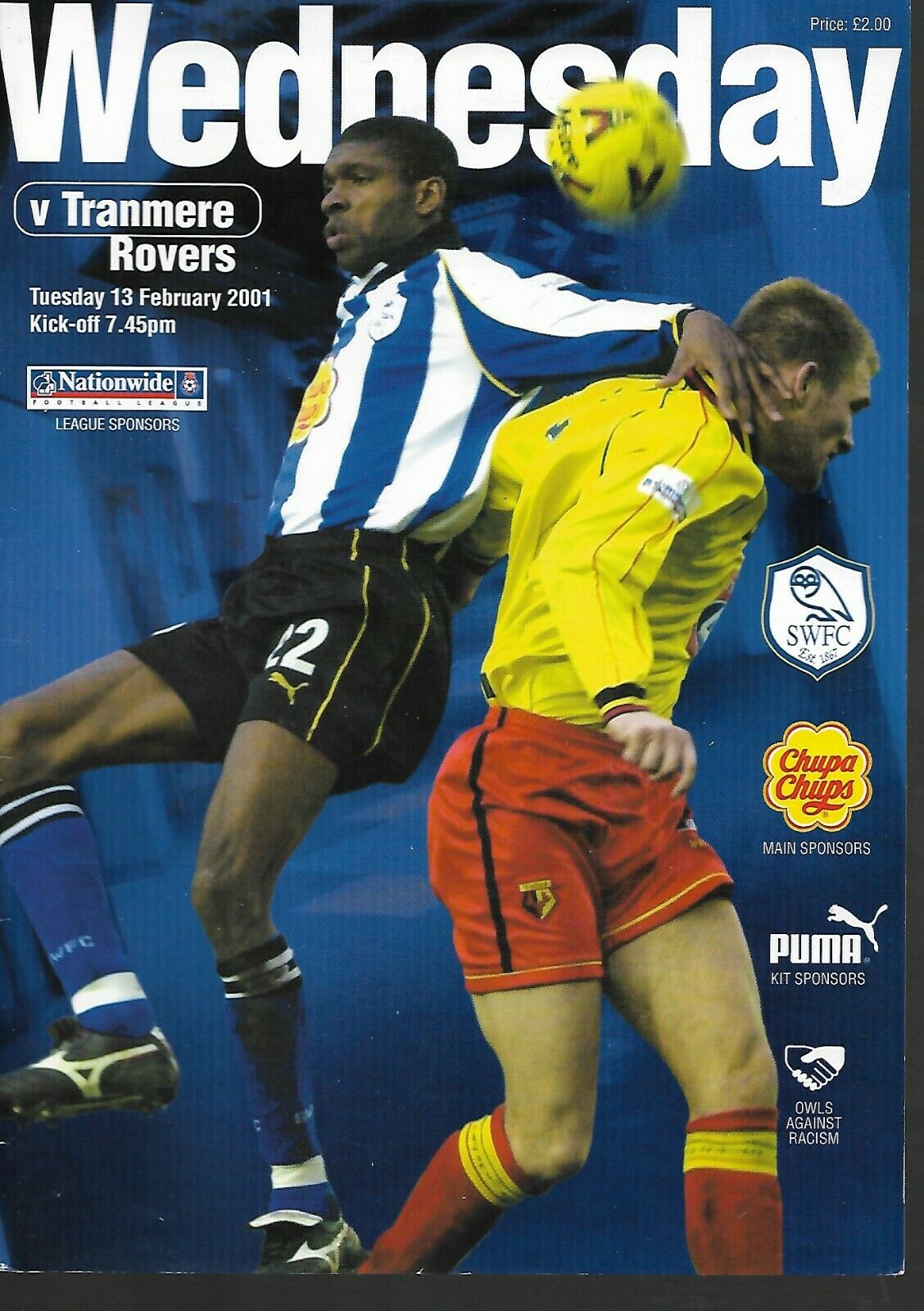Match Programme for 13/02/2001