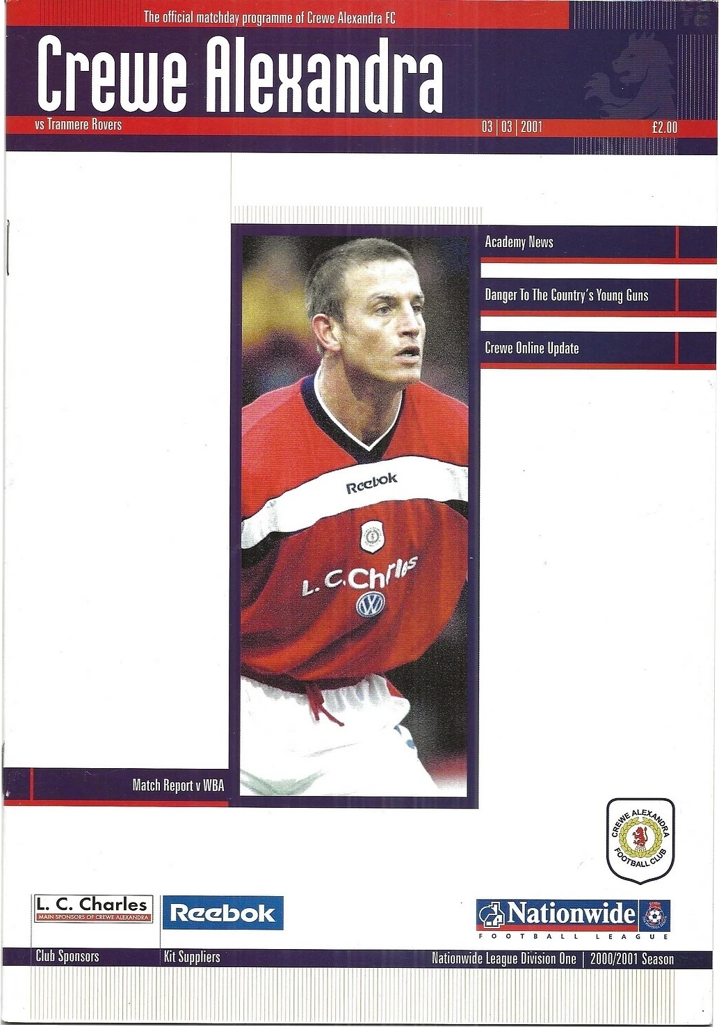 Match Programme for 03/03/2001