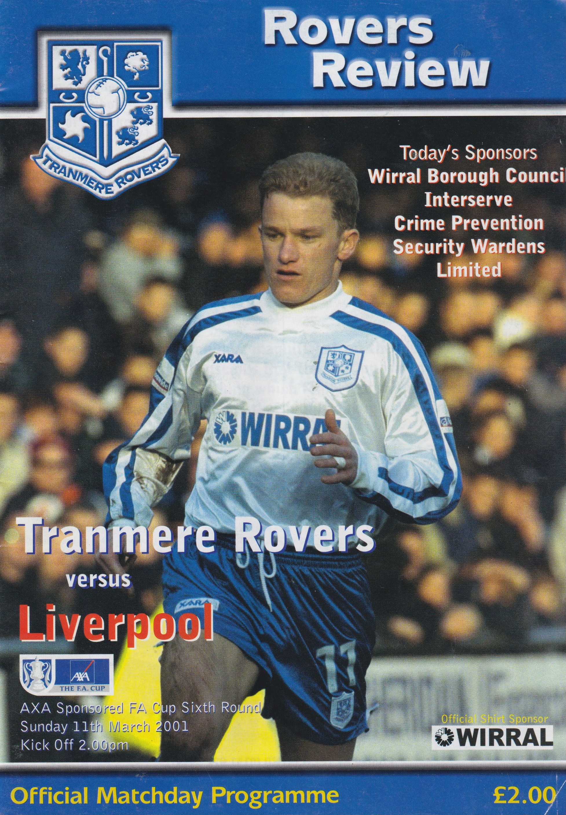 Match Programme for 11/03/2001