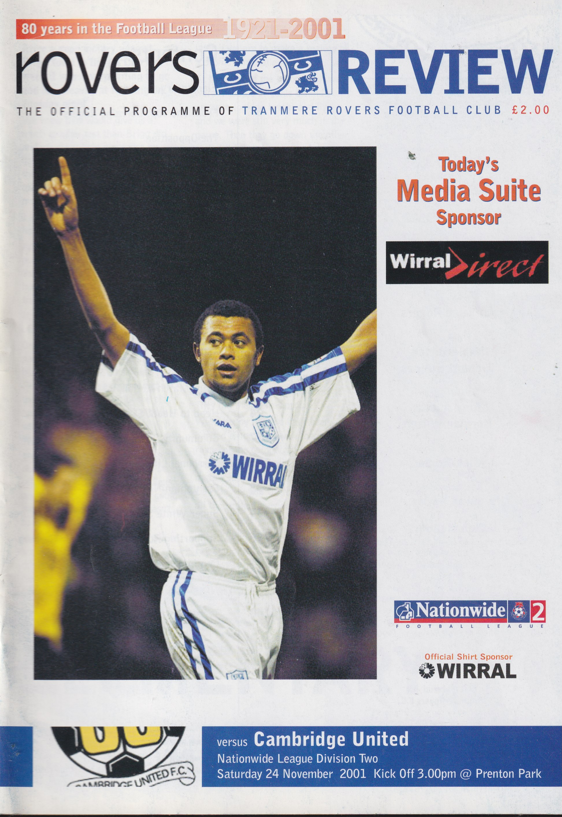 Match Programme for 24/11/2001