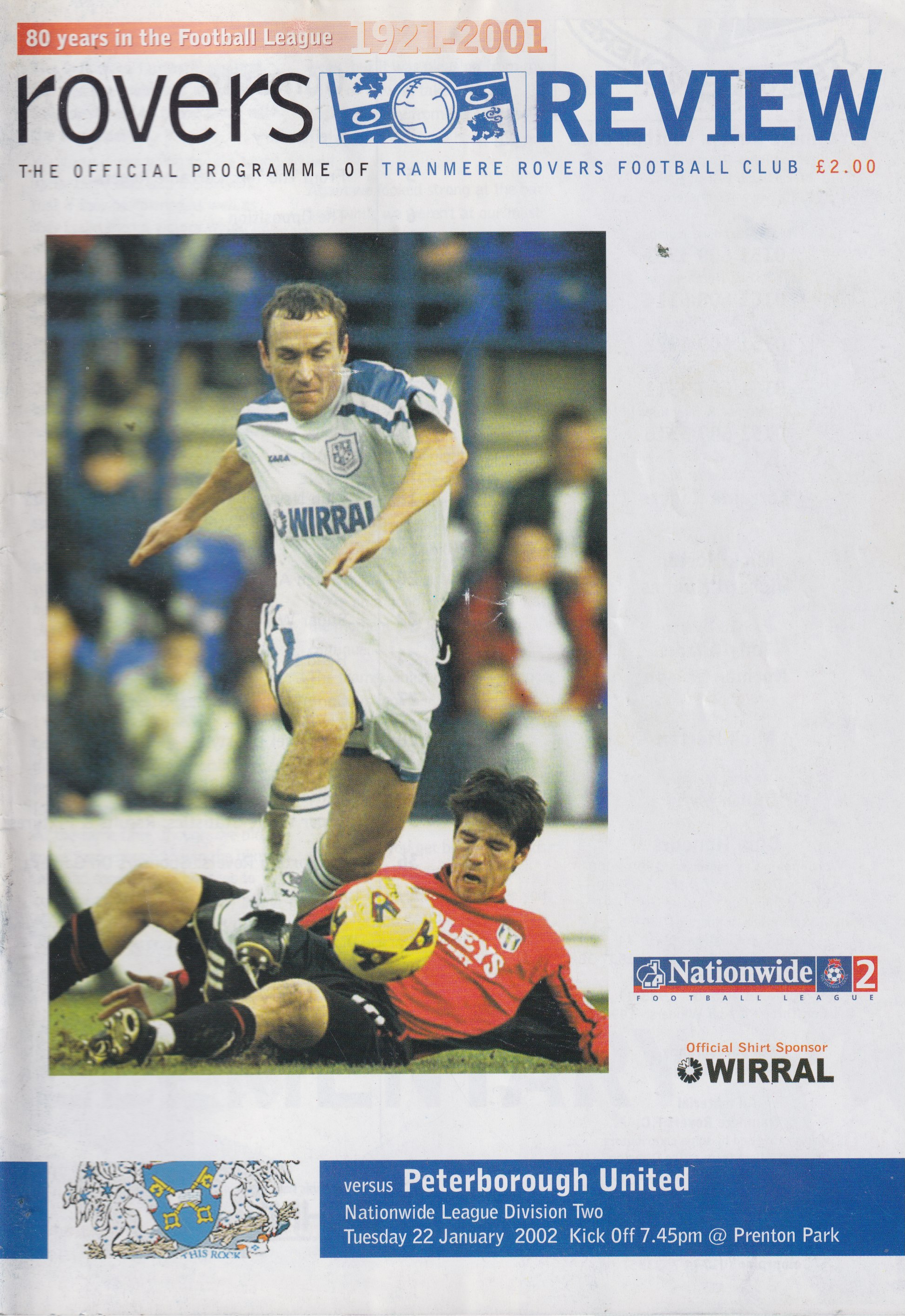 Match Programme for 22/01/2002