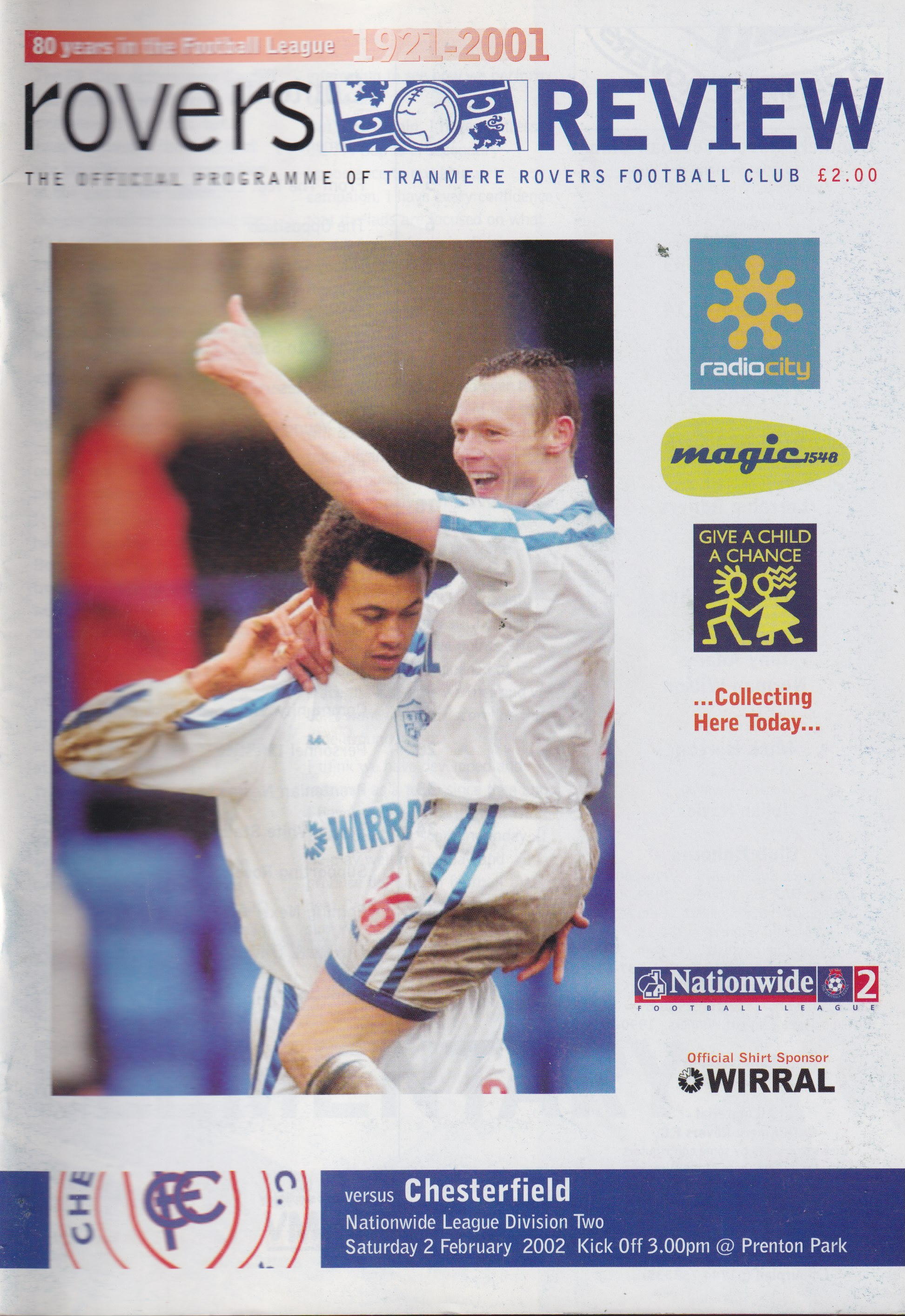 Match Programme for 02/02/2002