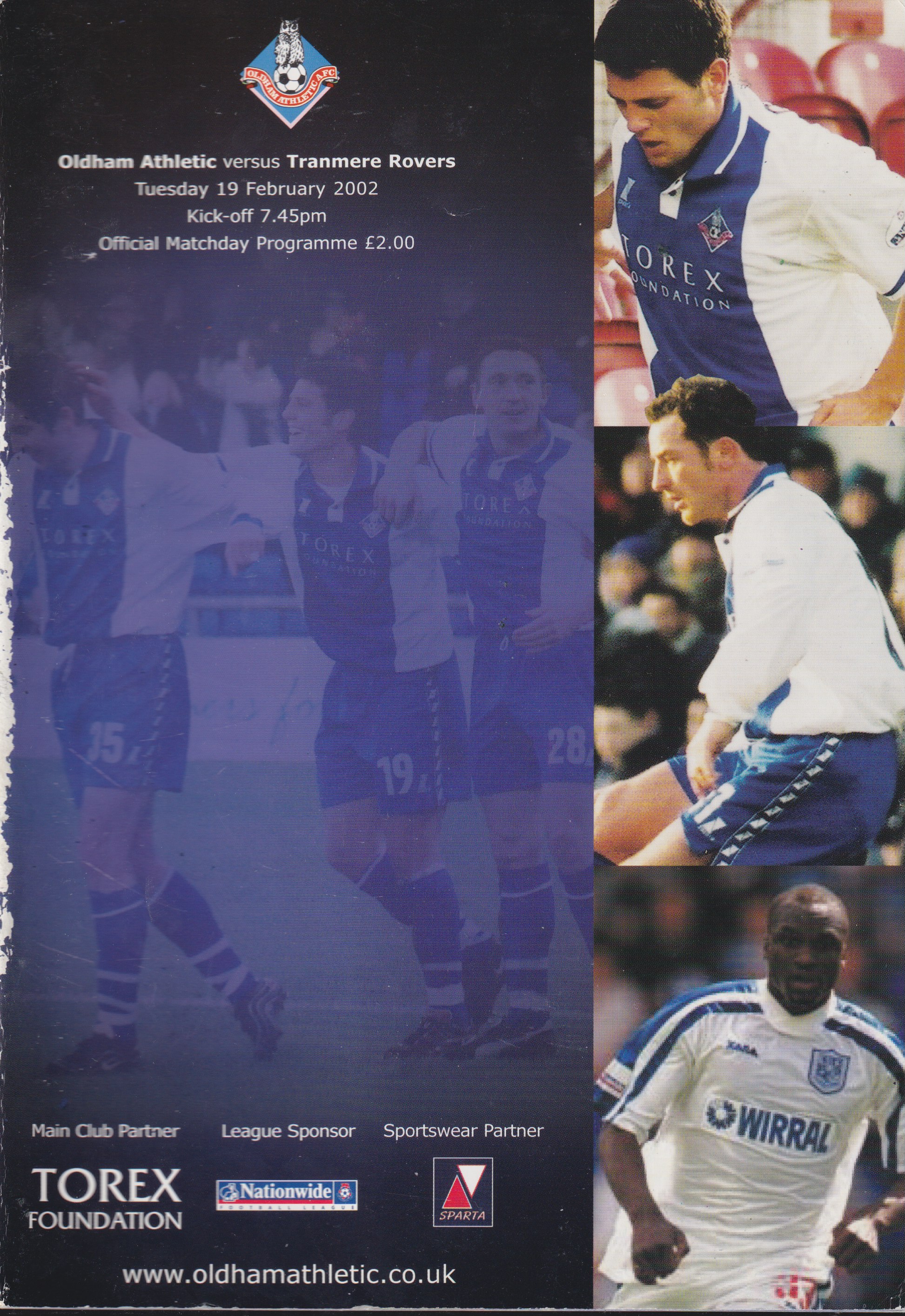 Match Programme for 19/02/2002