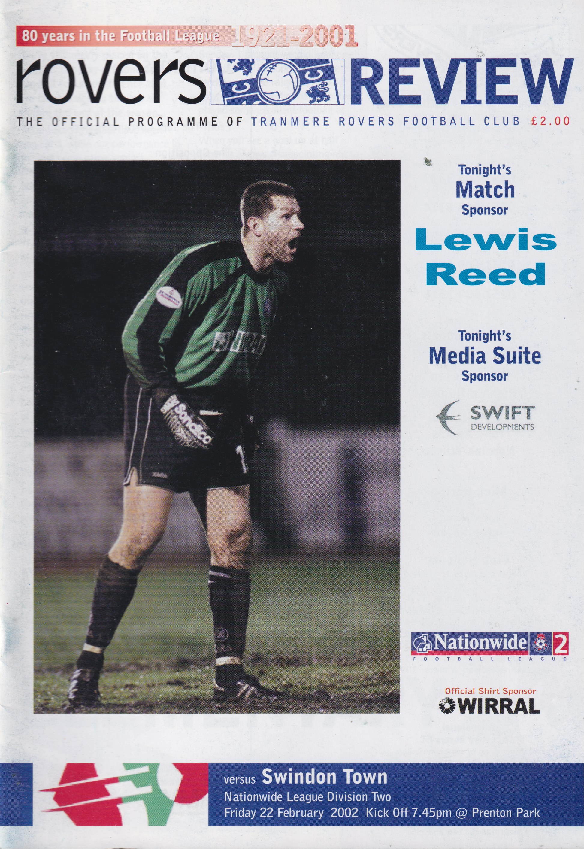Match Programme for 22/02/2002