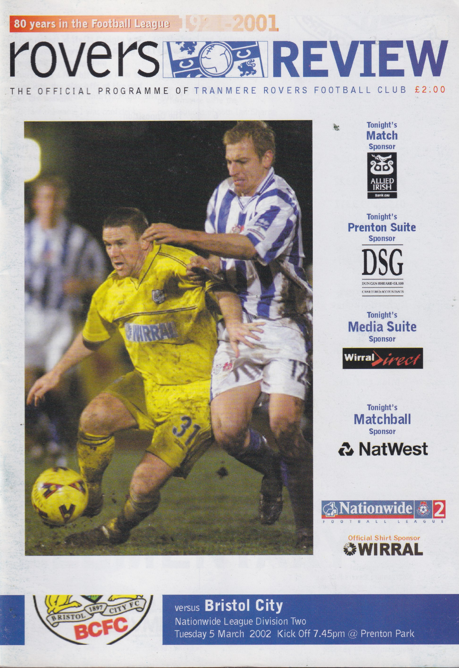 Match Programme for 05/03/2002