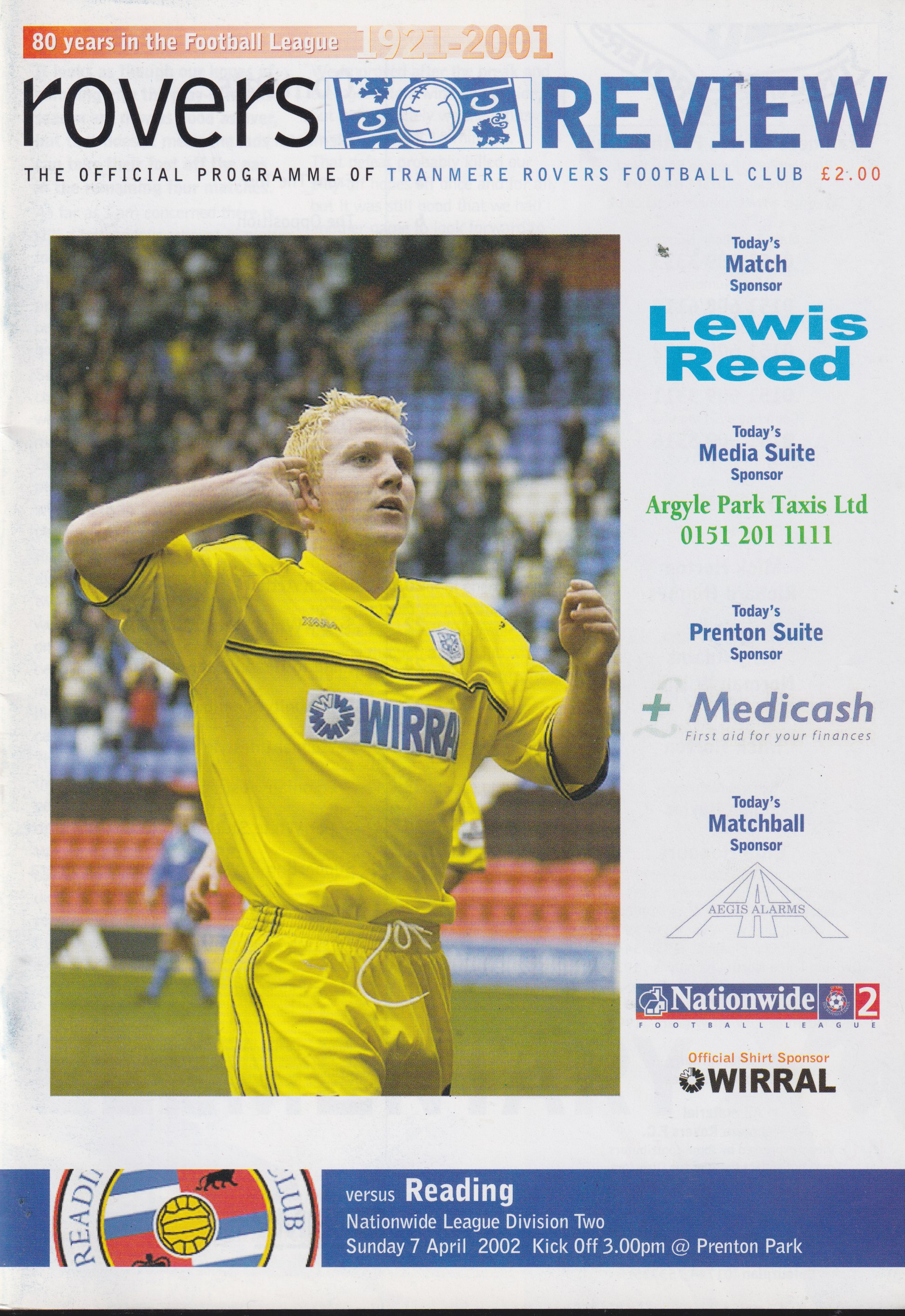 Match Programme for 07/04/2002