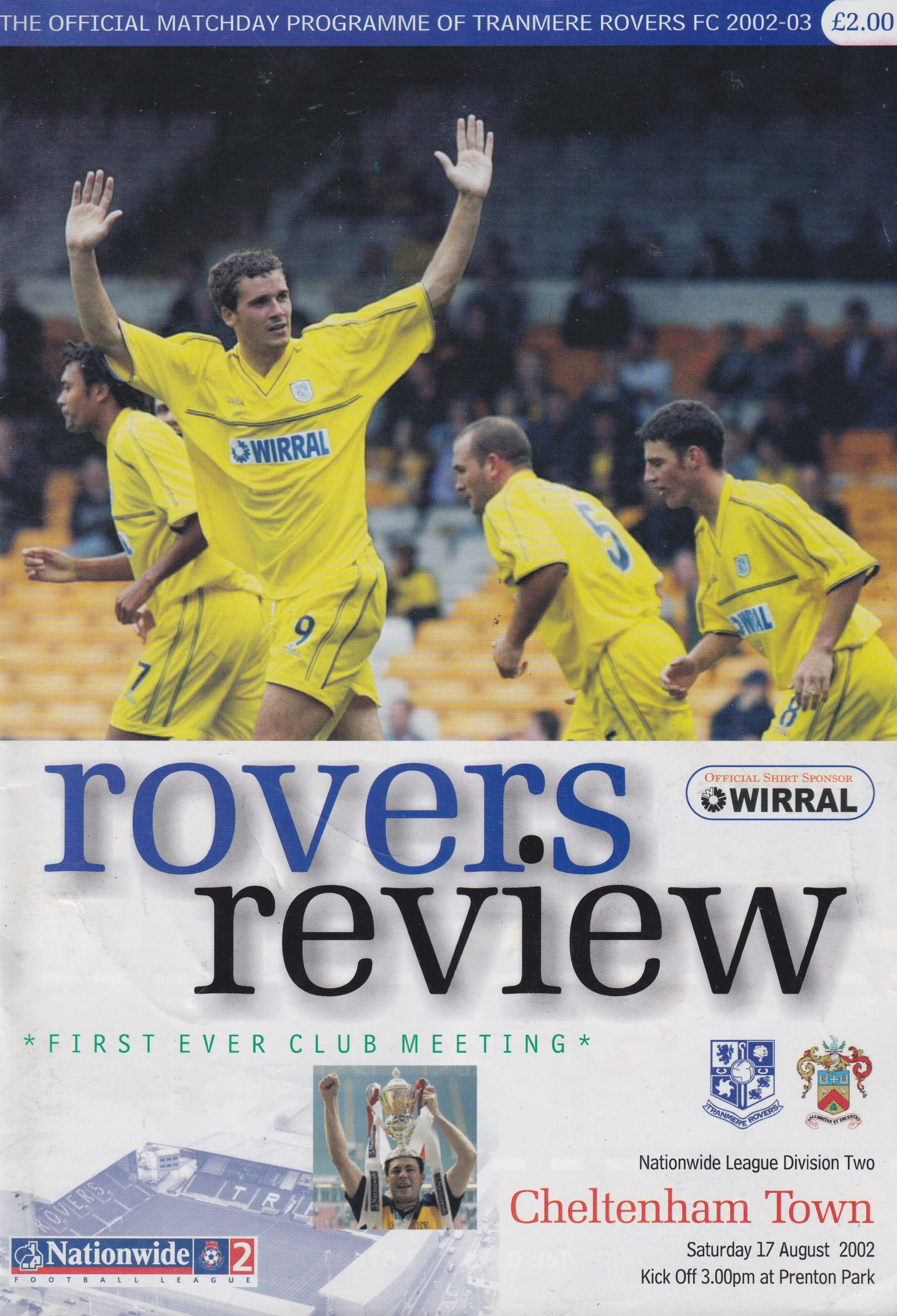 Match Programme for 17/08/2002