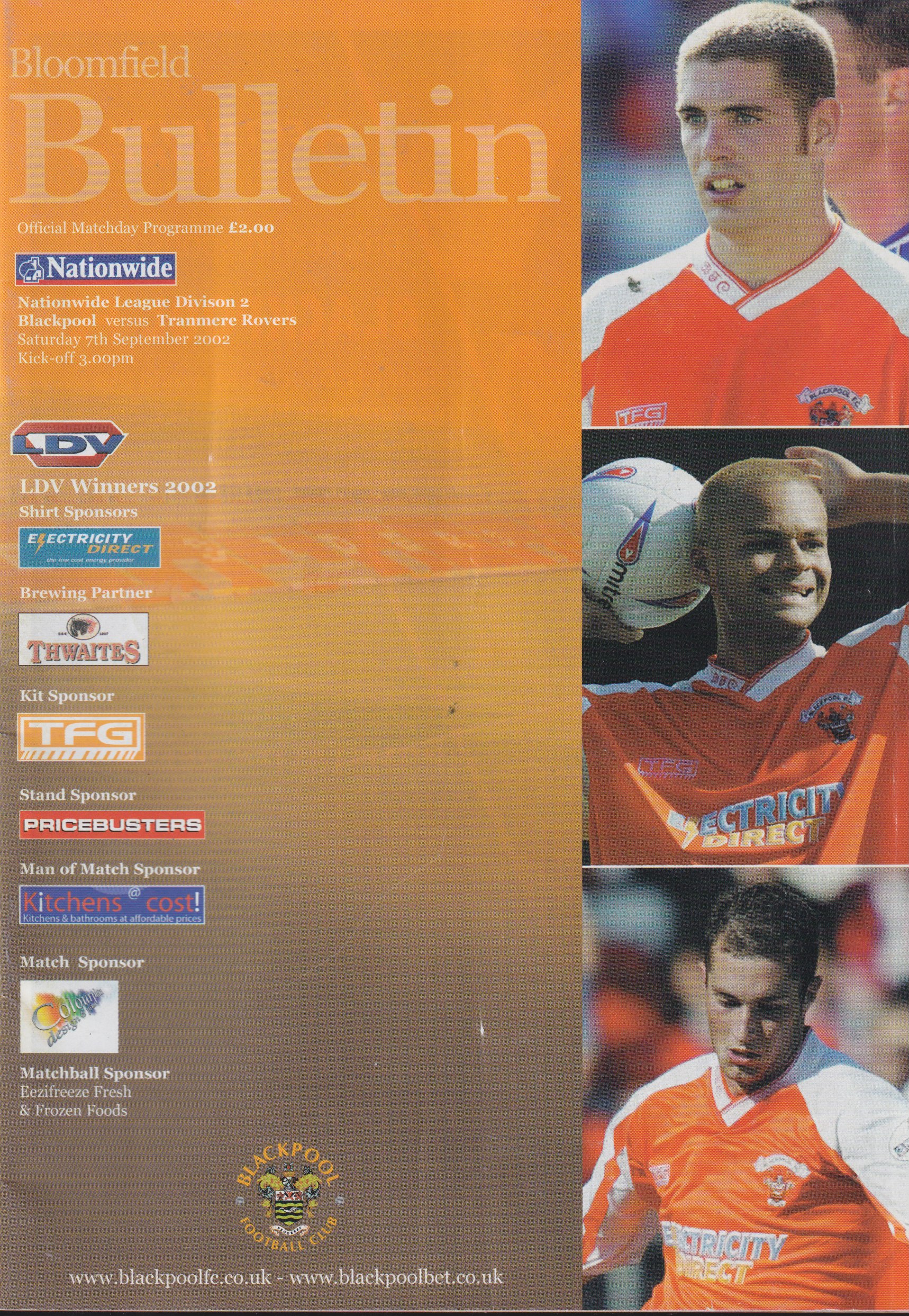 Match Programme for 07/09/2002