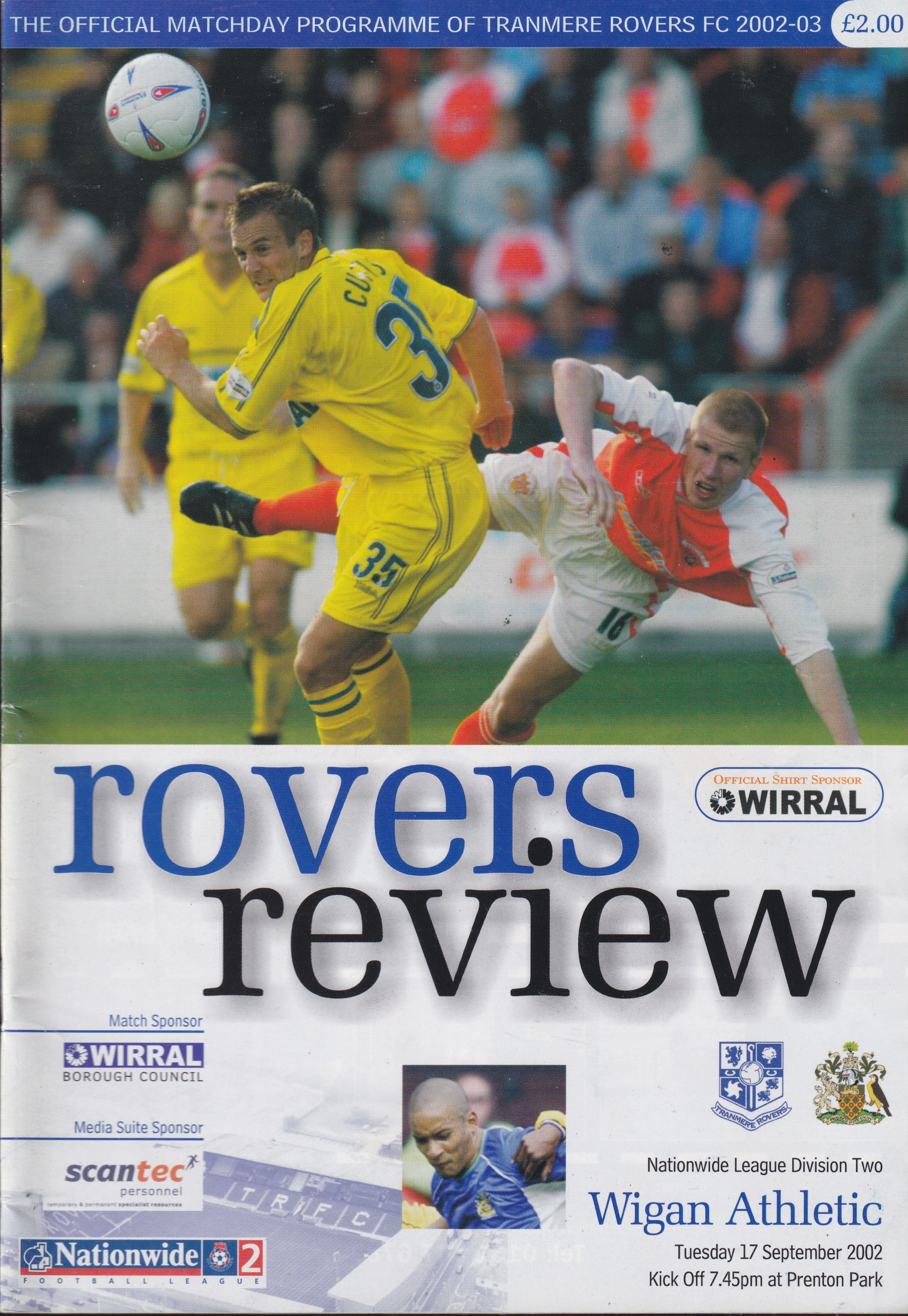 Match Programme for 17/09/2002