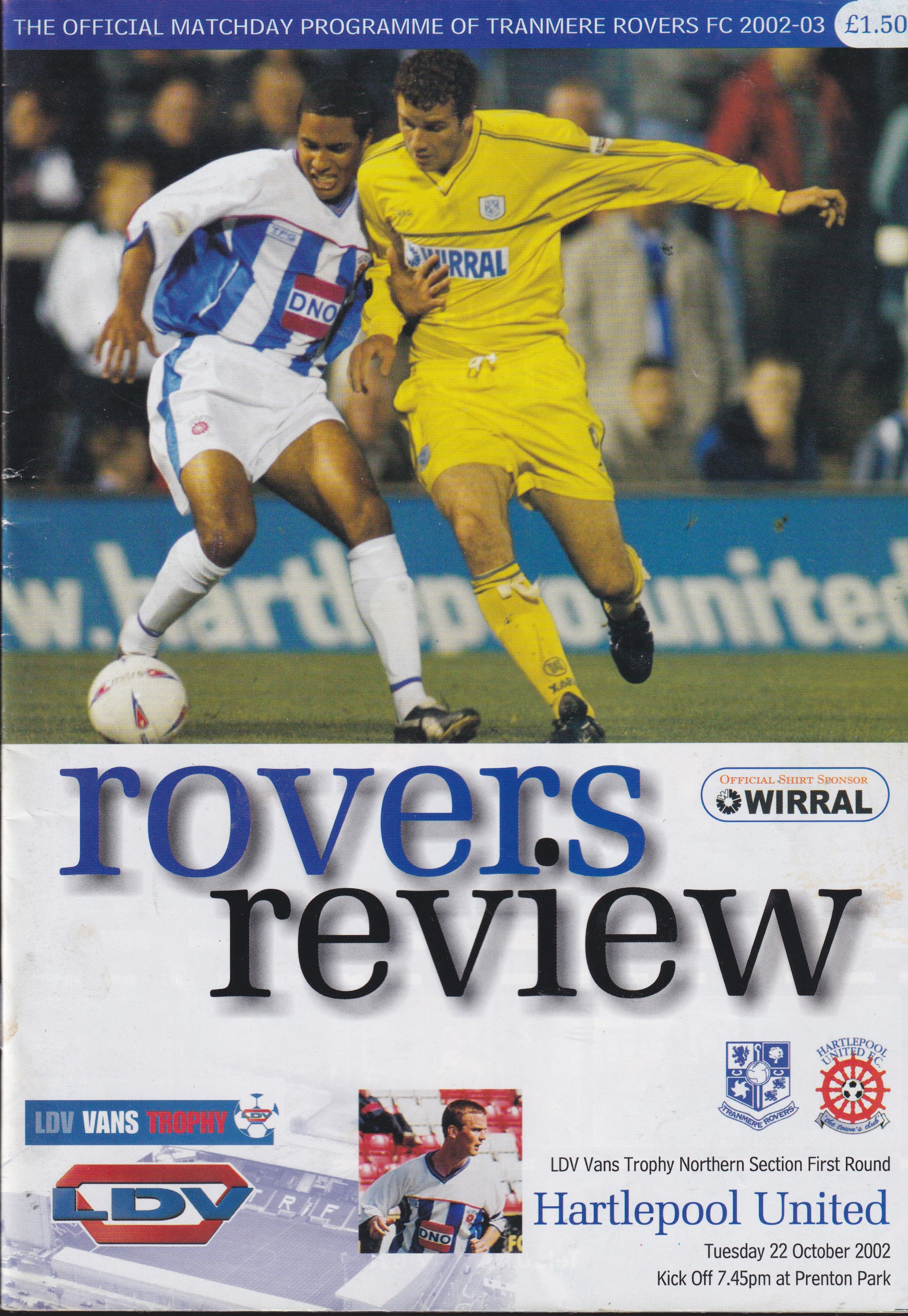 Match Programme for 29/10/2002