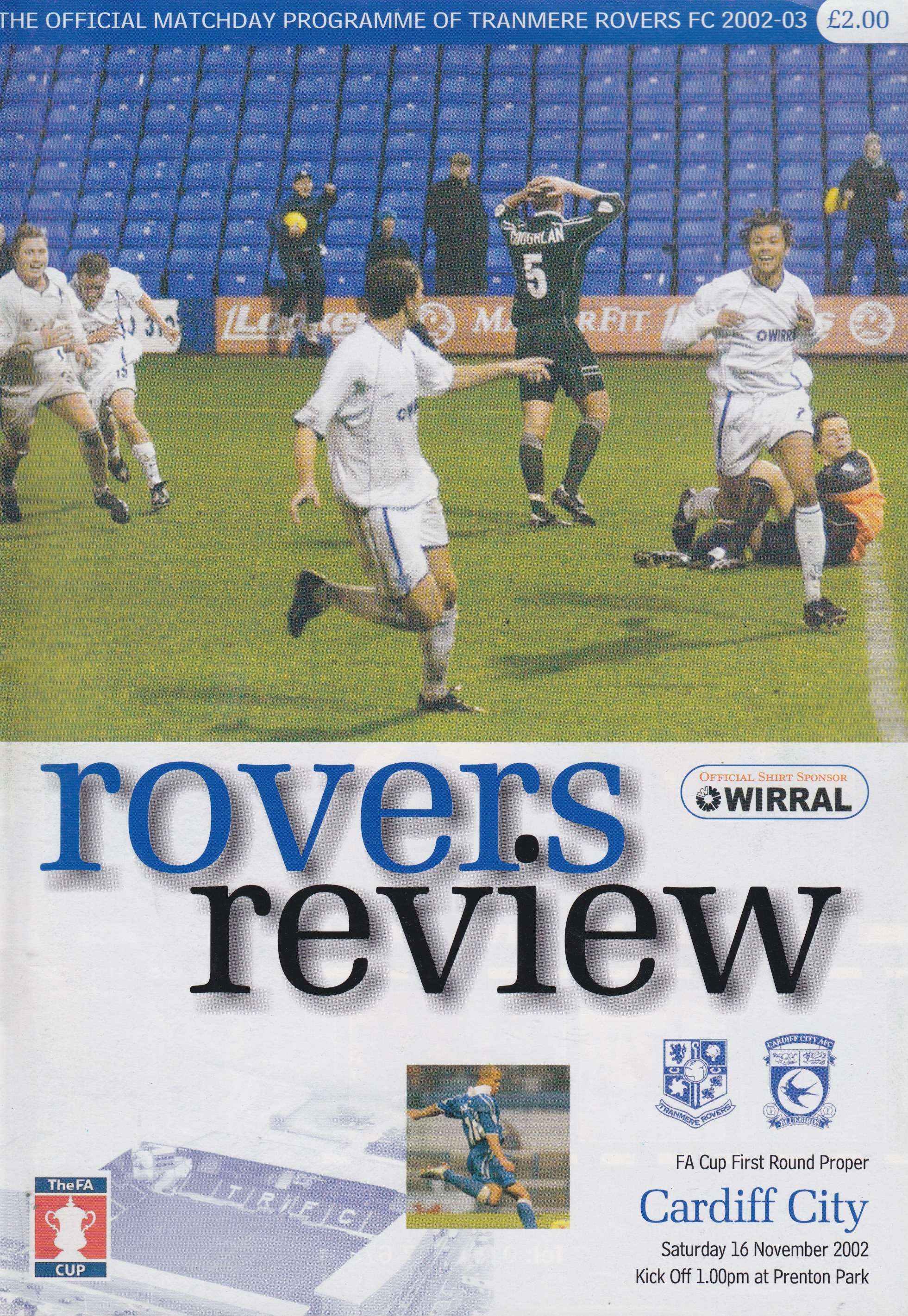 Match Programme for 16/11/2002