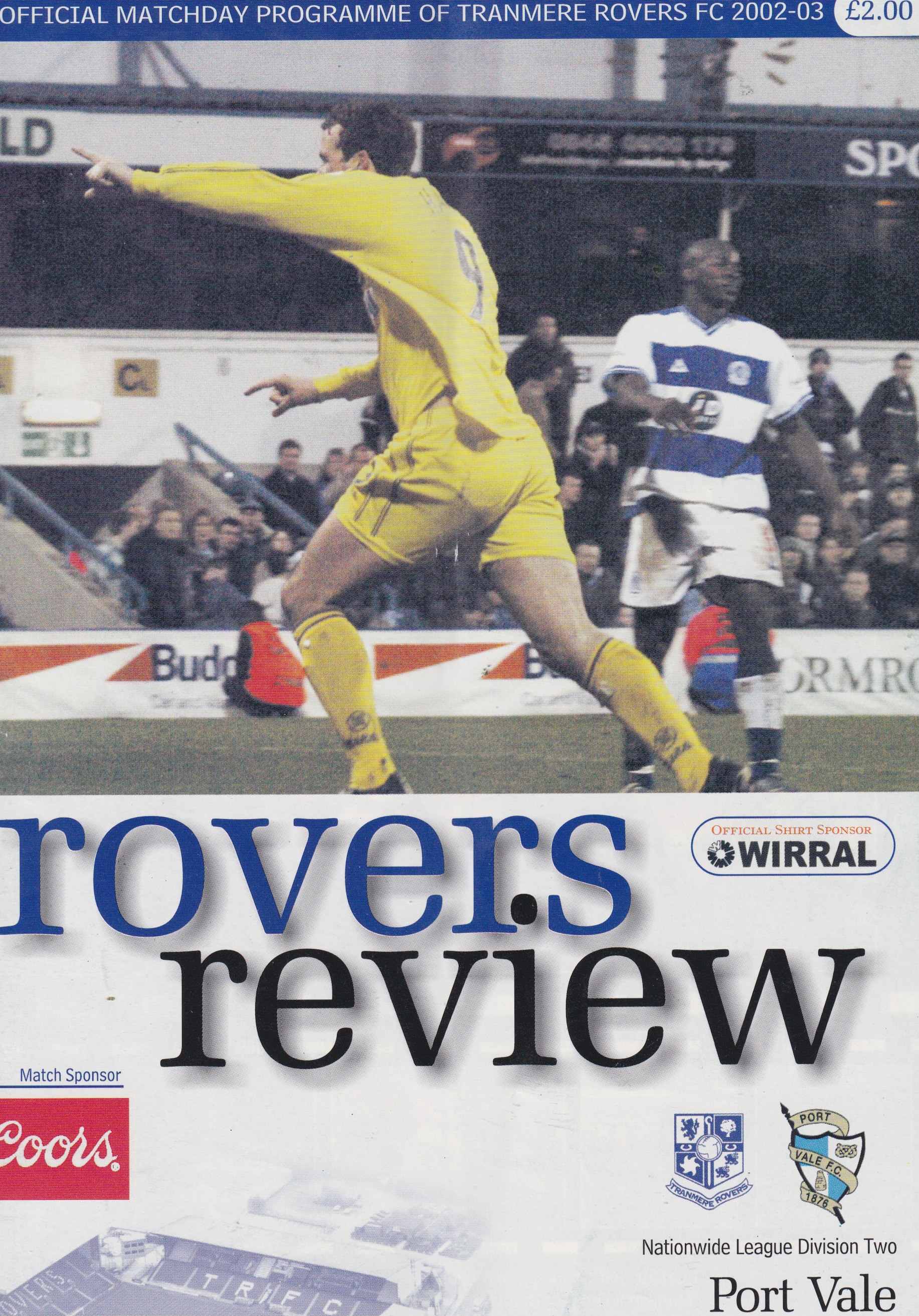 Match Programme for 01/02/2003