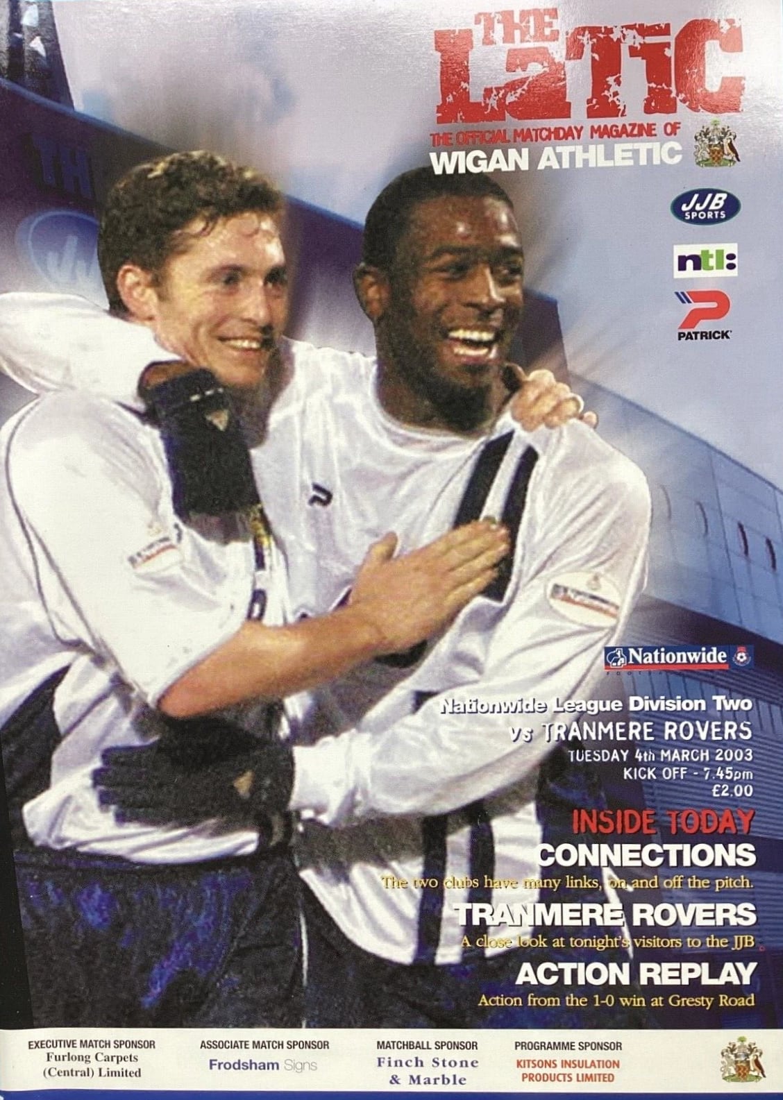 Match Programme for 04/03/2003