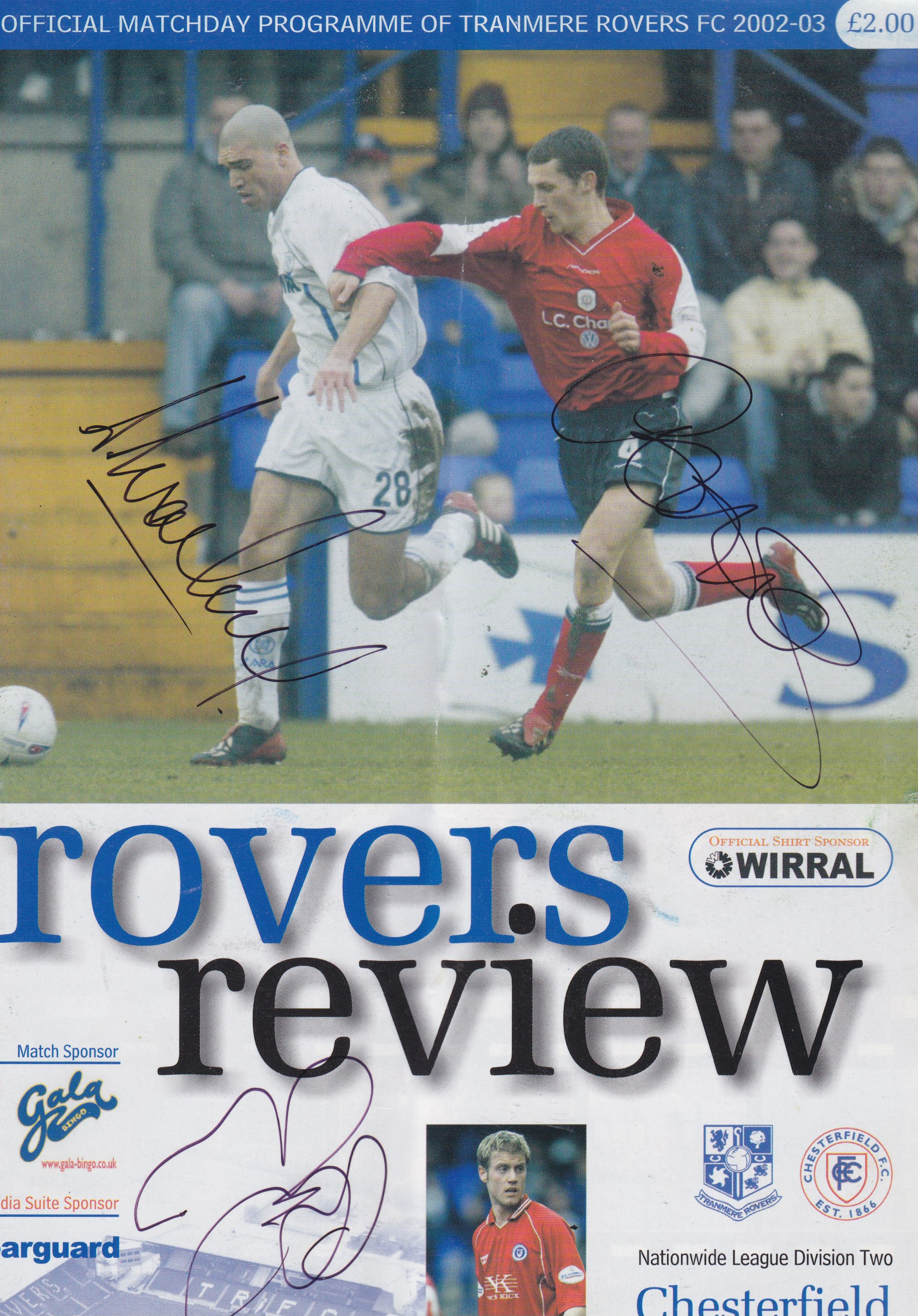 Match Programme for 29/03/2003