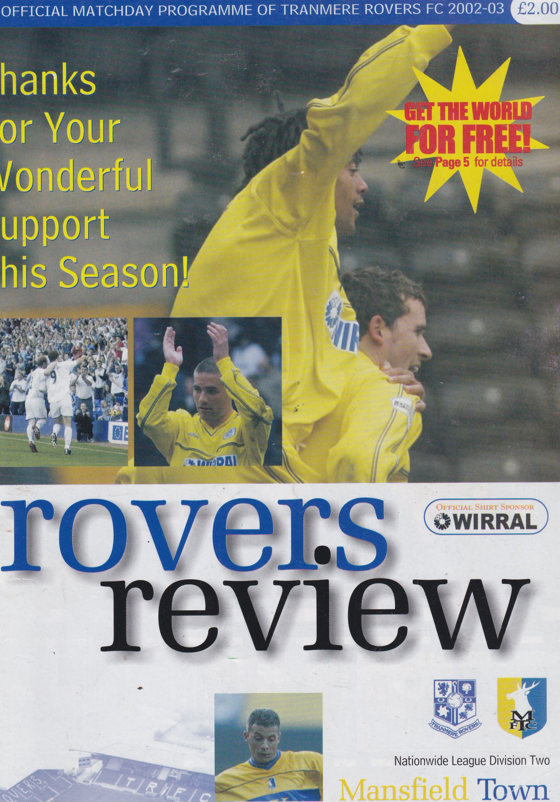 Match Programme for 29/04/2003