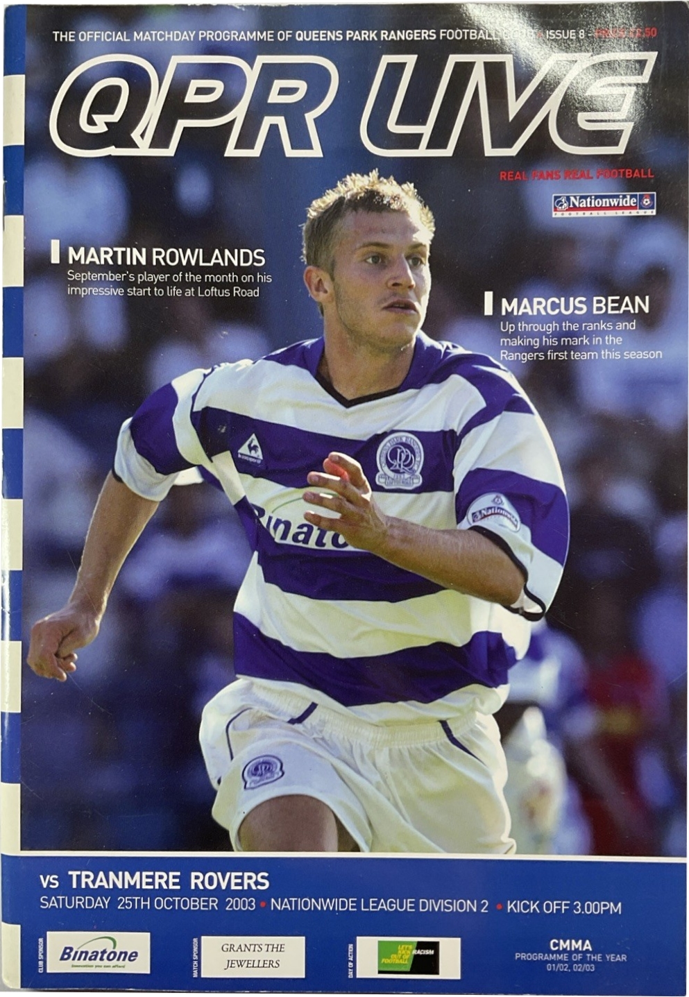 Match Programme for 25/10/2003