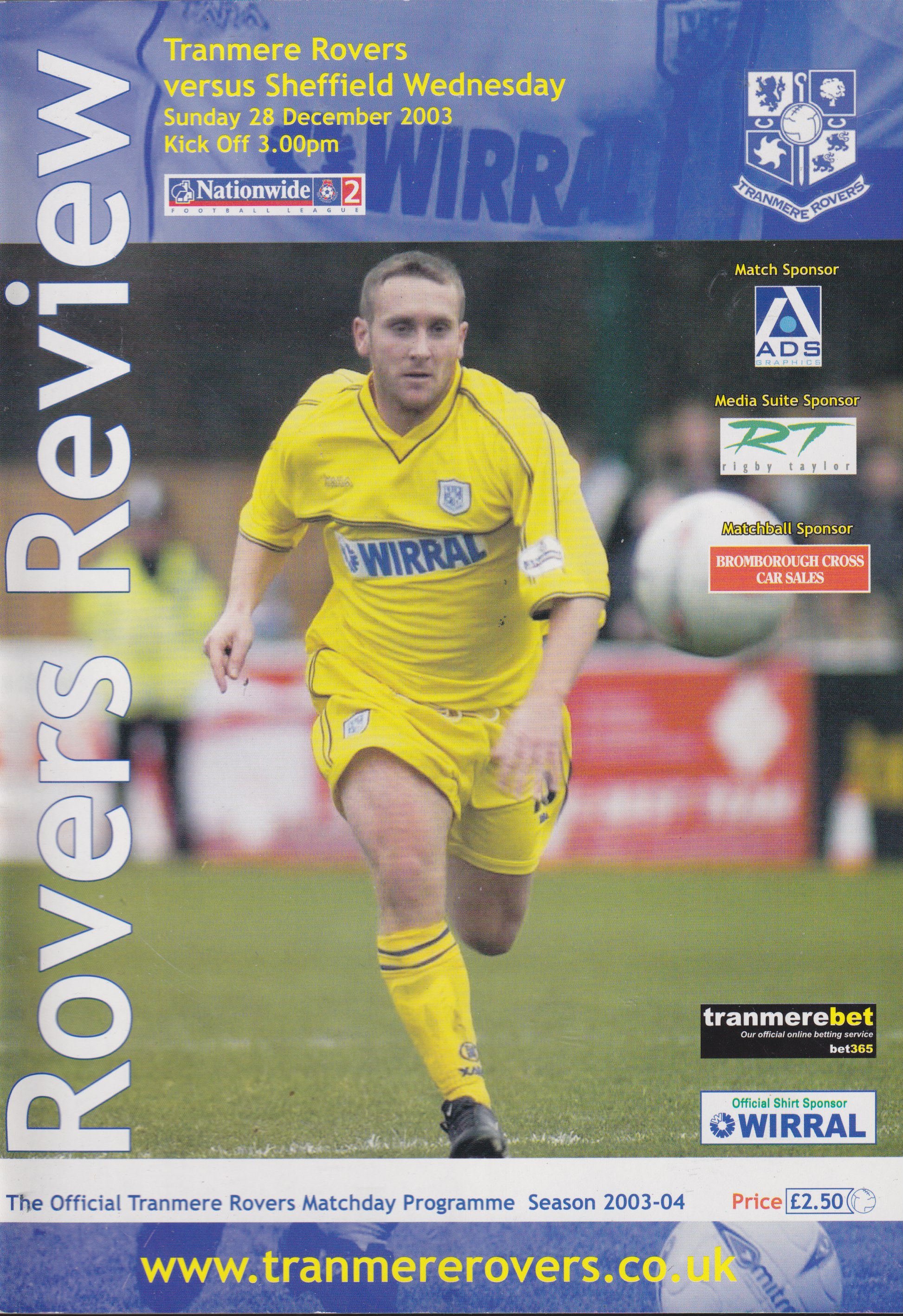 Match Programme for 28/12/2003