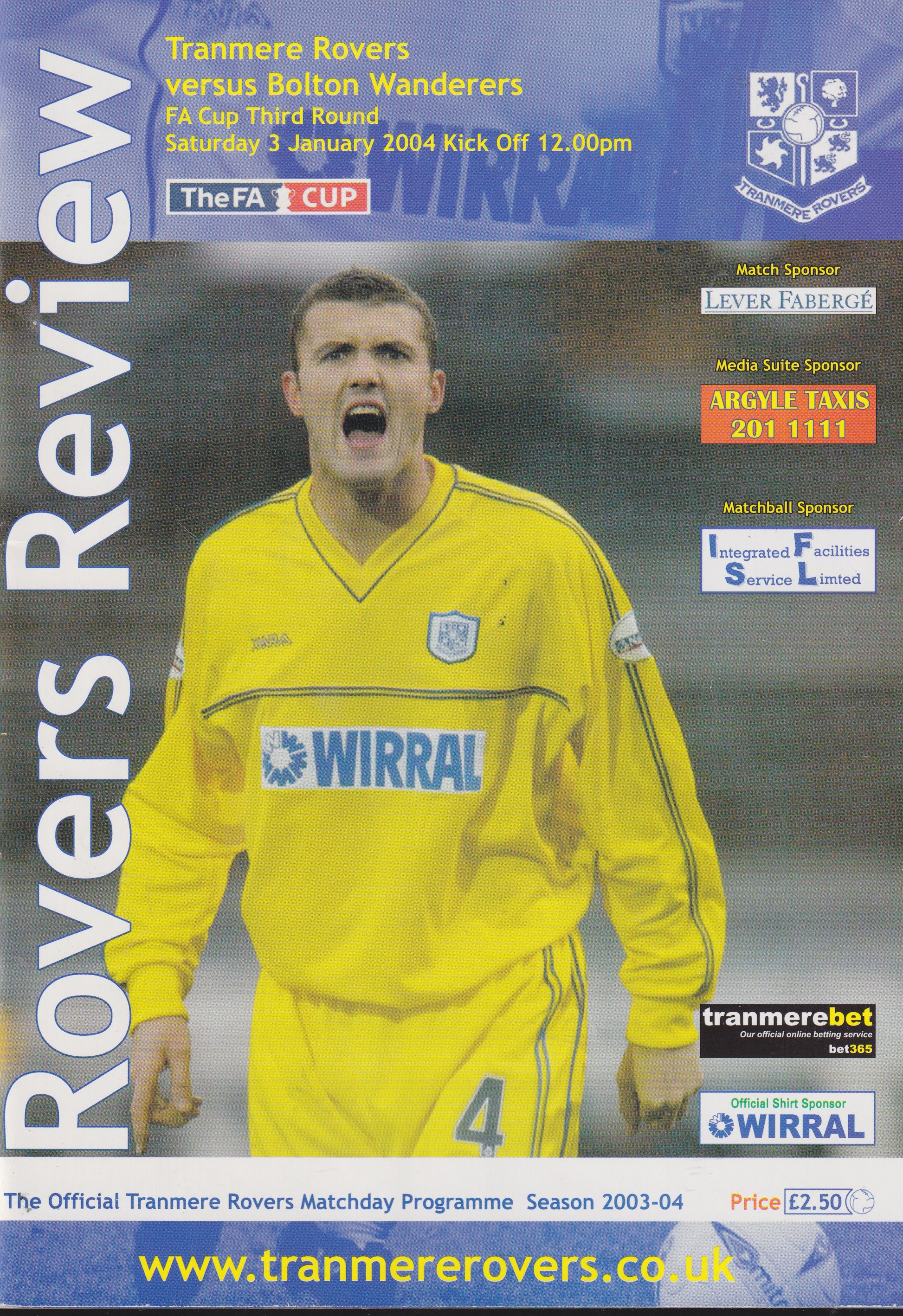 Match Programme for 03/01/2004