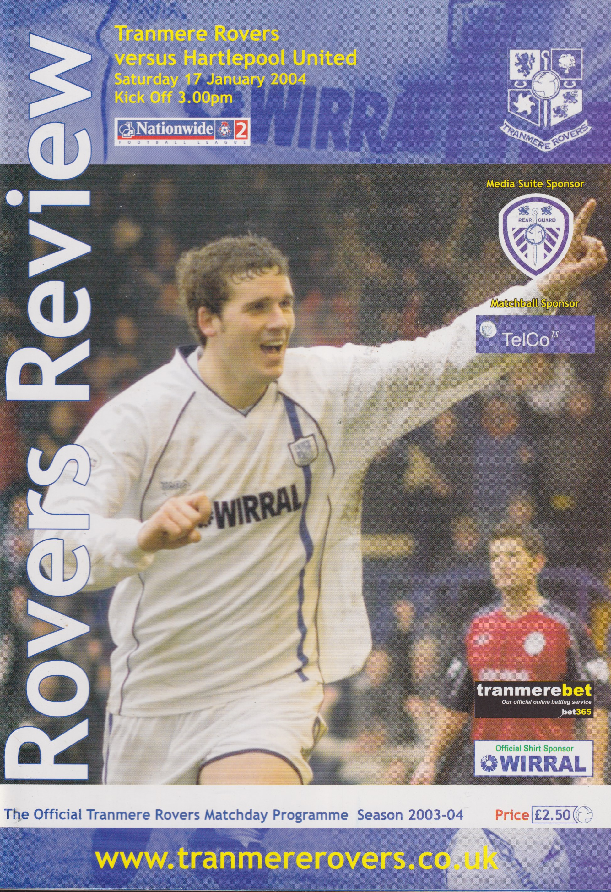 Match Programme for 17/01/2004