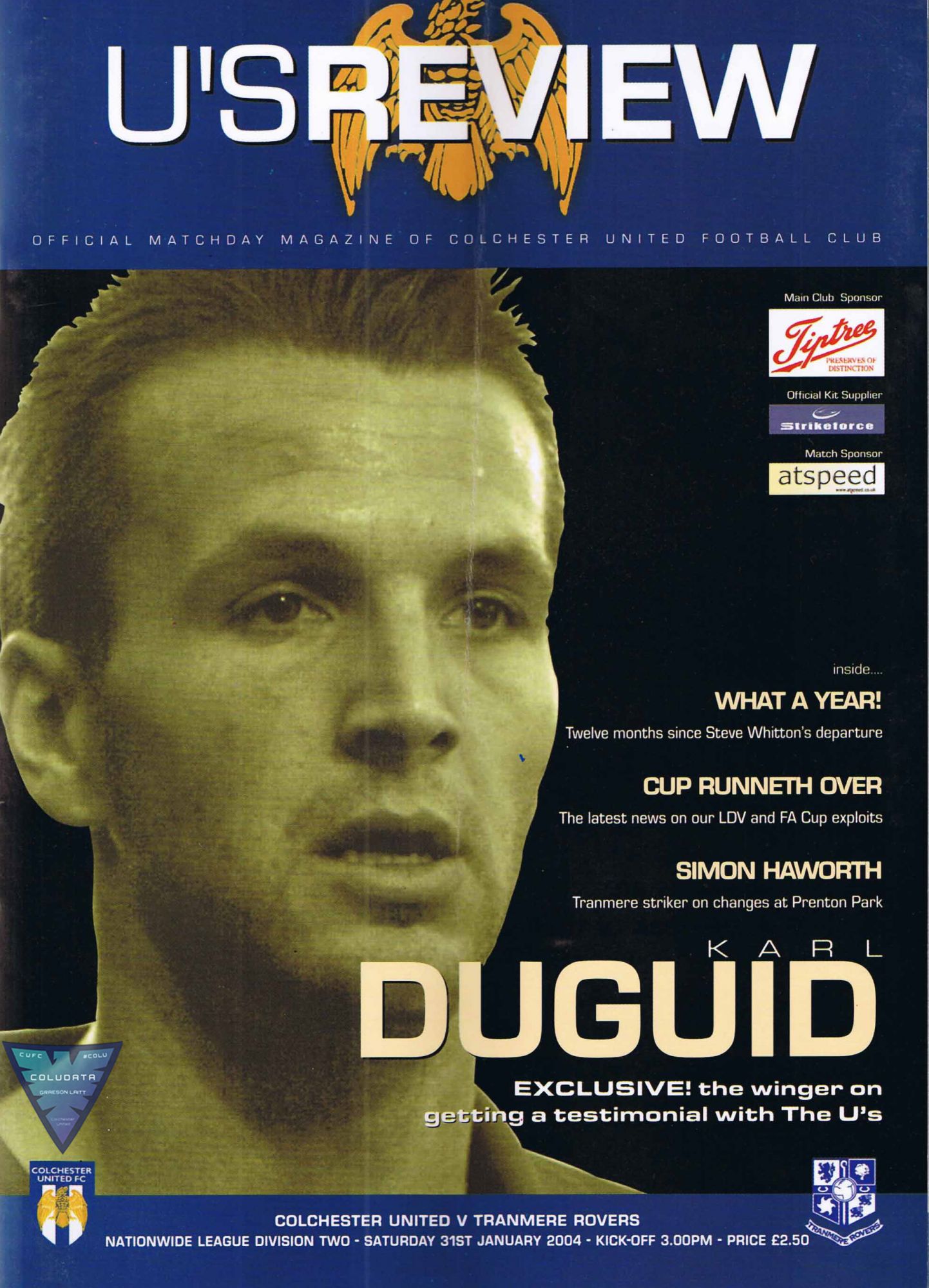 Match Programme for 31/01/2004